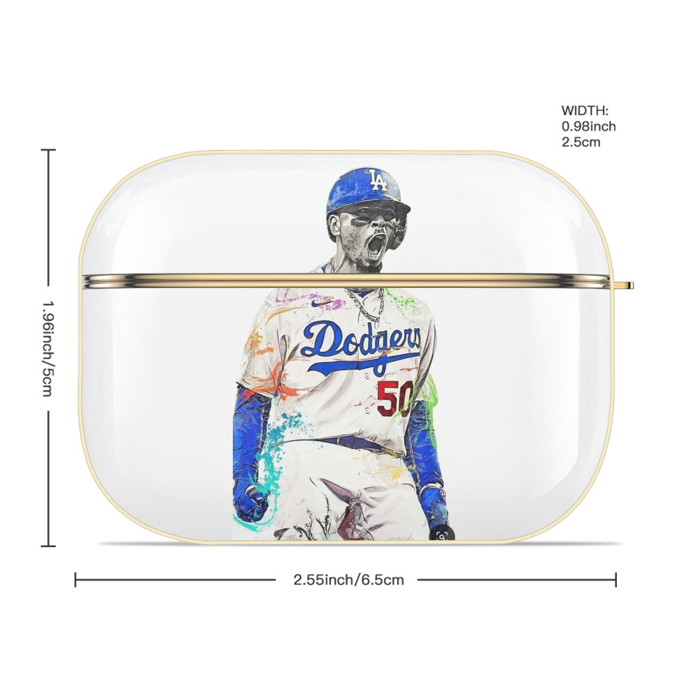  Luxury Gold AirPods Pro Case With Keychain, Flexible PC Material, Full Protection, Precise Cutouts, Anti-Fingerprint, Washable, Durable Design