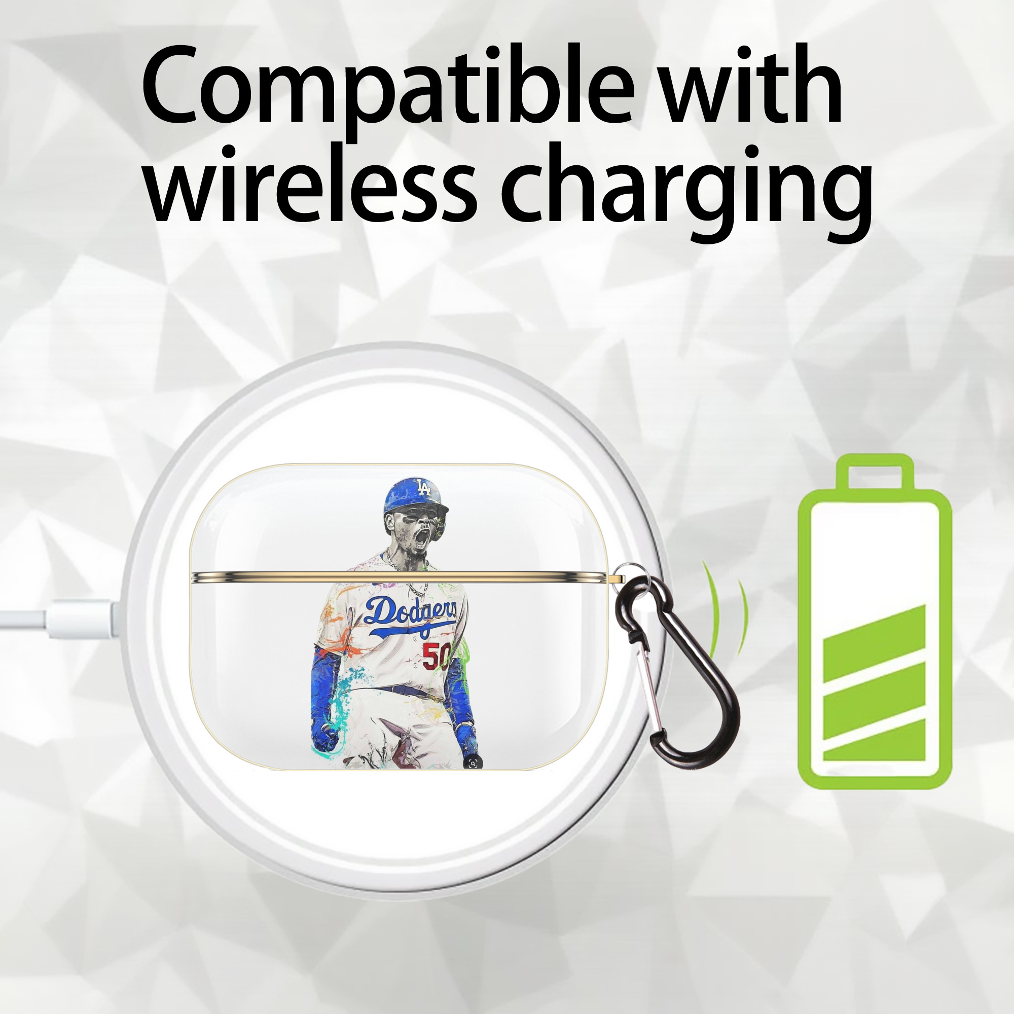  Luxury Gold AirPods Pro Case With Keychain, Flexible PC Material, Full Protection, Precise Cutouts, Anti-Fingerprint, Washable, Durable Design