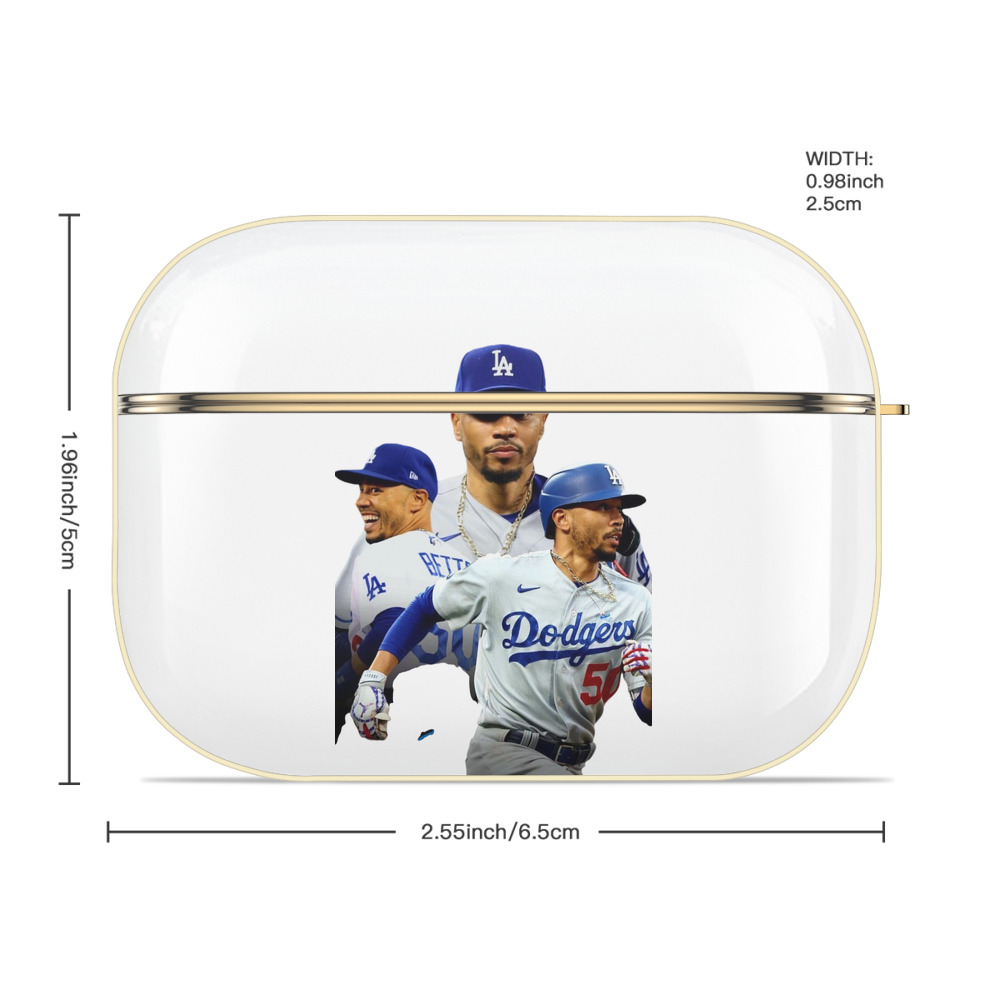  Luxury Gold AirPods Pro Case With Keychain, Flexible PC Material, Full Protection, Precise Cutouts, Anti-Fingerprint, Washable, Durable Design