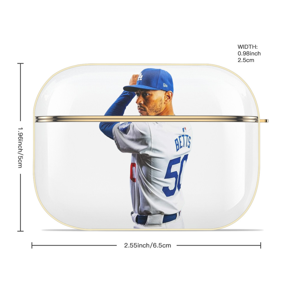  Luxury Gold AirPods Pro Case With Keychain, Flexible PC Material, Full Protection, Precise Cutouts, Anti-Fingerprint, Washable, Durable Design