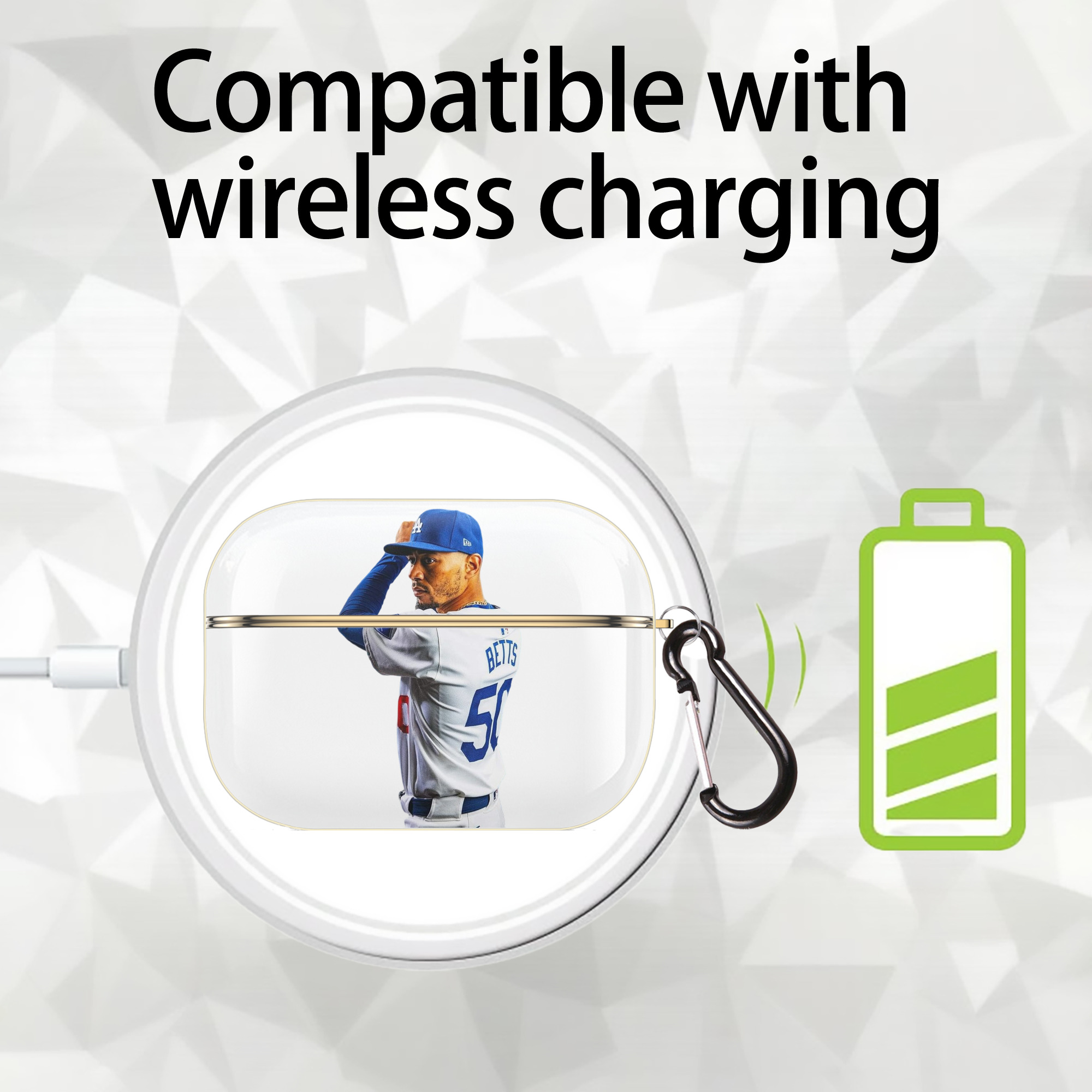  Luxury Gold AirPods Pro Case With Keychain, Flexible PC Material, Full Protection, Precise Cutouts, Anti-Fingerprint, Washable, Durable Design