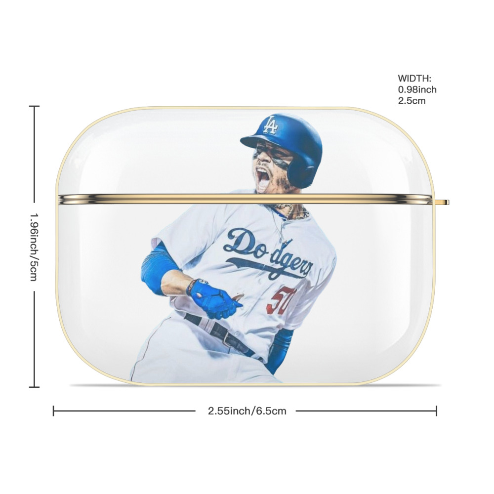  Luxury Gold AirPods Pro Case With Keychain, Flexible PC Material, Full Protection, Precise Cutouts, Anti-Fingerprint, Washable, Durable Design