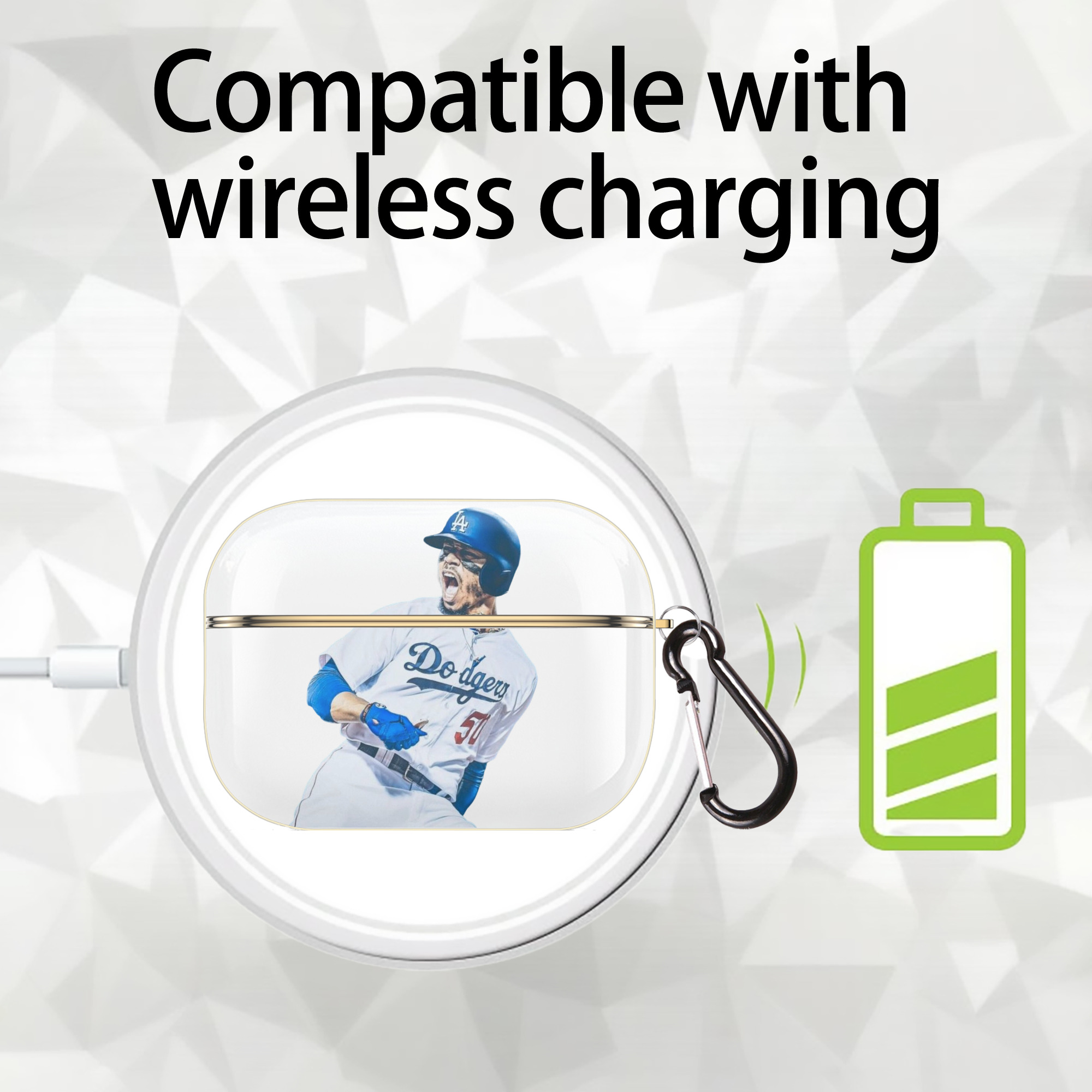  Luxury Gold AirPods Pro Case With Keychain, Flexible PC Material, Full Protection, Precise Cutouts, Anti-Fingerprint, Washable, Durable Design