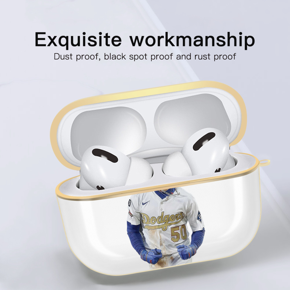  Luxury Gold AirPods Pro Case With Keychain, Flexible PC Material, Full Protection, Precise Cutouts, Anti-Fingerprint, Washable, Durable Design