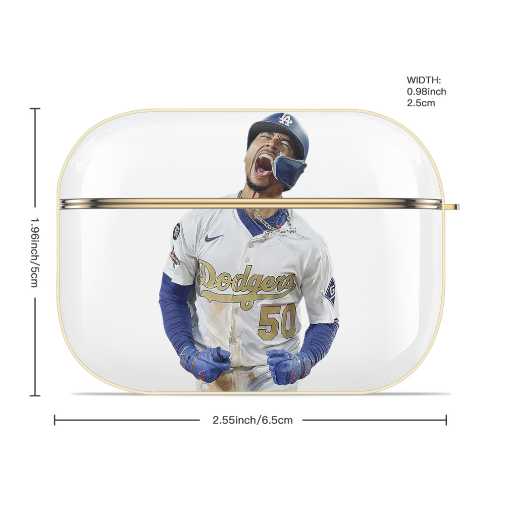  Luxury Gold AirPods Pro Case With Keychain, Flexible PC Material, Full Protection, Precise Cutouts, Anti-Fingerprint, Washable, Durable Design