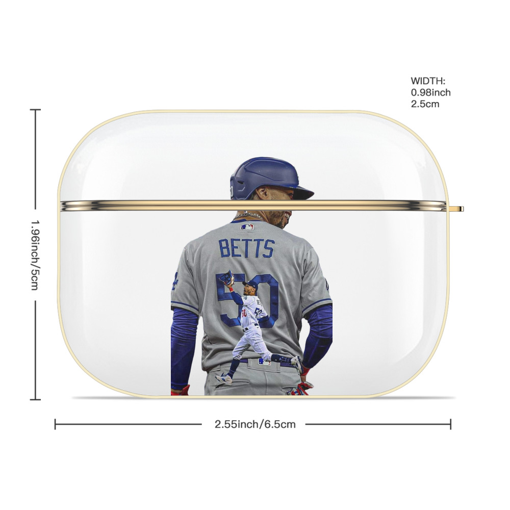  Luxury Gold AirPods Pro Case With Keychain, Flexible PC Material, Full Protection, Precise Cutouts, Anti-Fingerprint, Washable, Durable Design