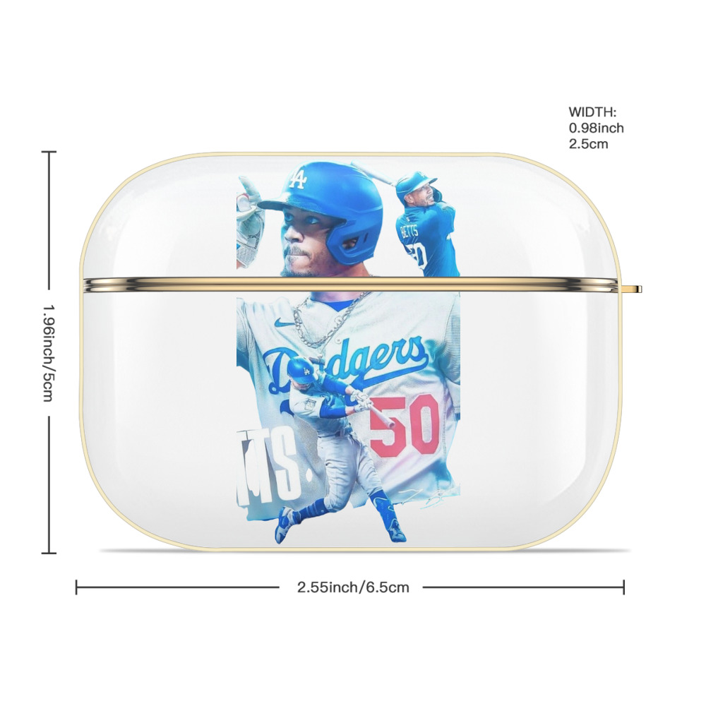  Luxury Gold AirPods Pro Case With Keychain, Flexible PC Material, Full Protection, Precise Cutouts, Anti-Fingerprint, Washable, Durable Design