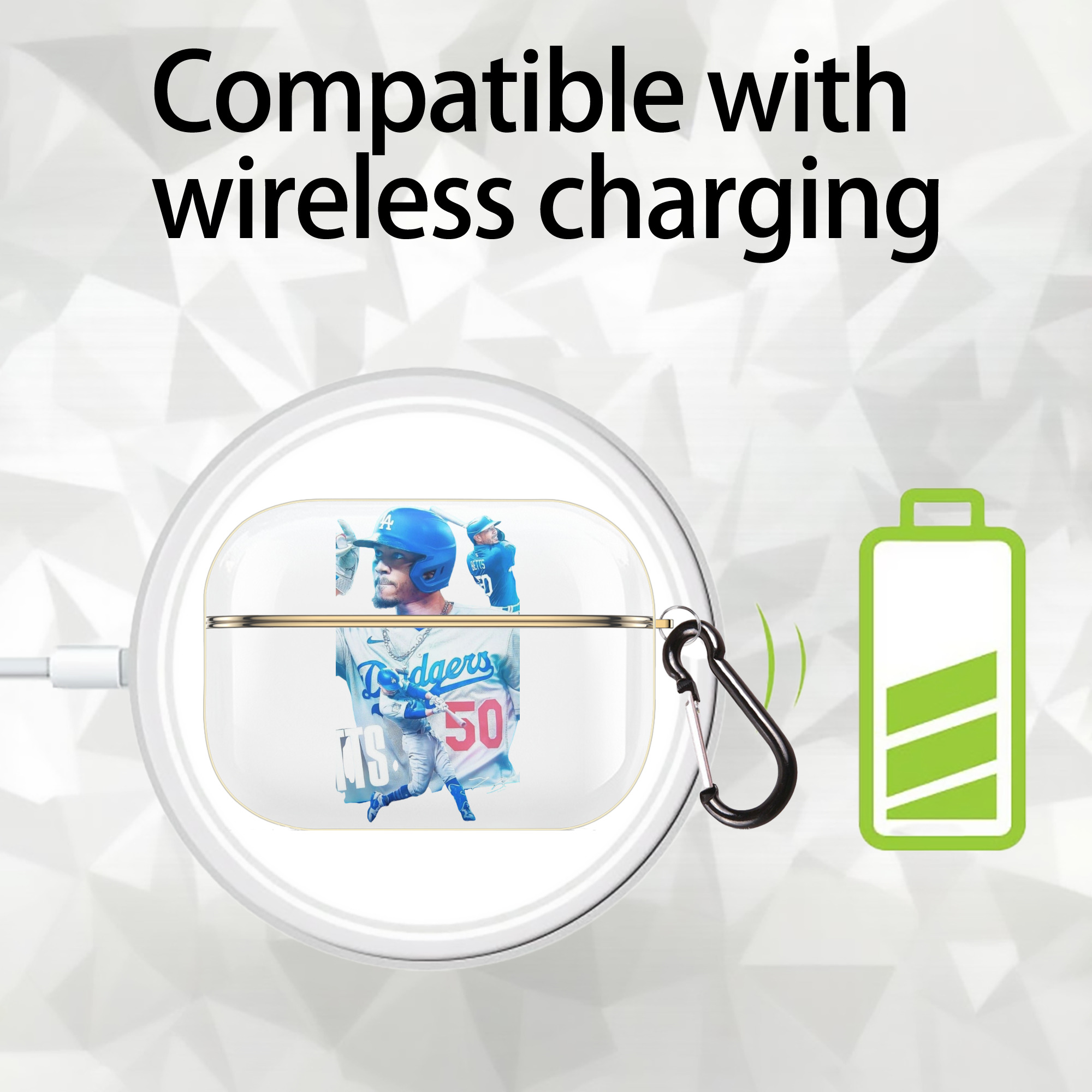  Luxury Gold AirPods Pro Case With Keychain, Flexible PC Material, Full Protection, Precise Cutouts, Anti-Fingerprint, Washable, Durable Design