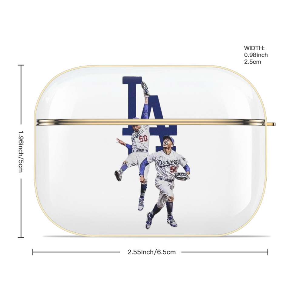  Luxury Gold AirPods Pro Case With Keychain, Flexible PC Material, Full Protection, Precise Cutouts, Anti-Fingerprint, Washable, Durable Design