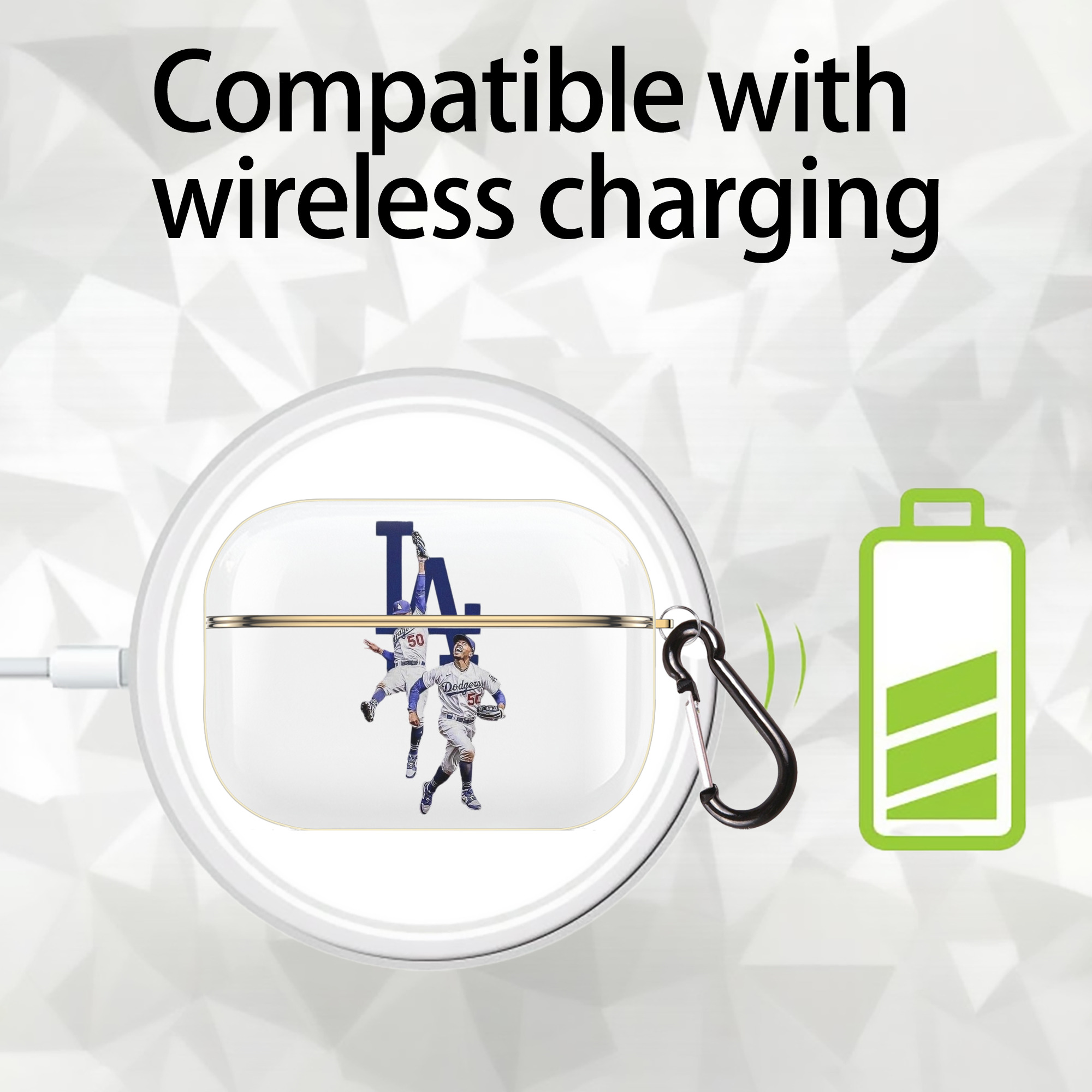  Luxury Gold AirPods Pro Case With Keychain, Flexible PC Material, Full Protection, Precise Cutouts, Anti-Fingerprint, Washable, Durable Design