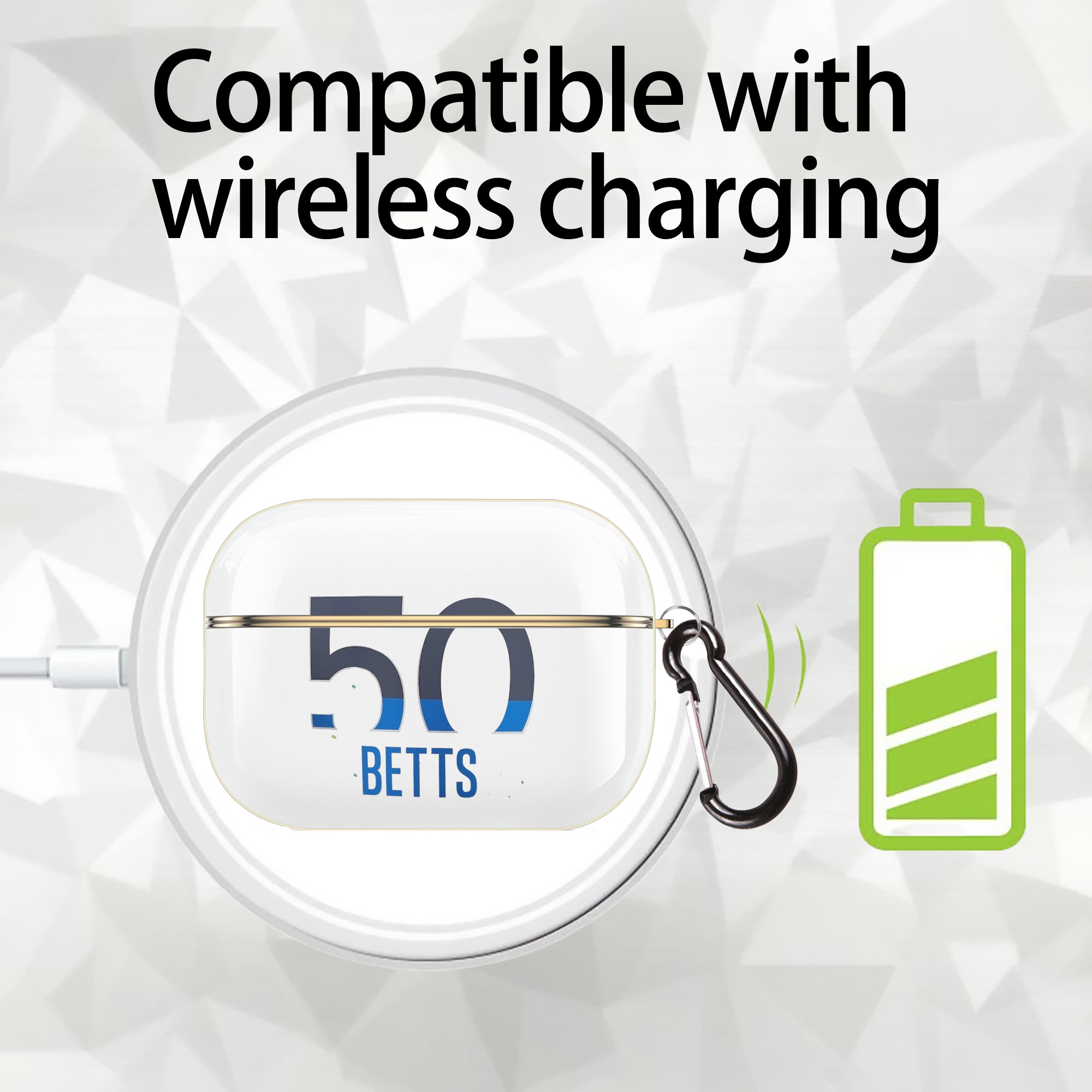  Luxury Gold AirPods Pro Case With Keychain, Flexible PC Material, Full Protection, Precise Cutouts, Anti-Fingerprint, Washable, Durable Design