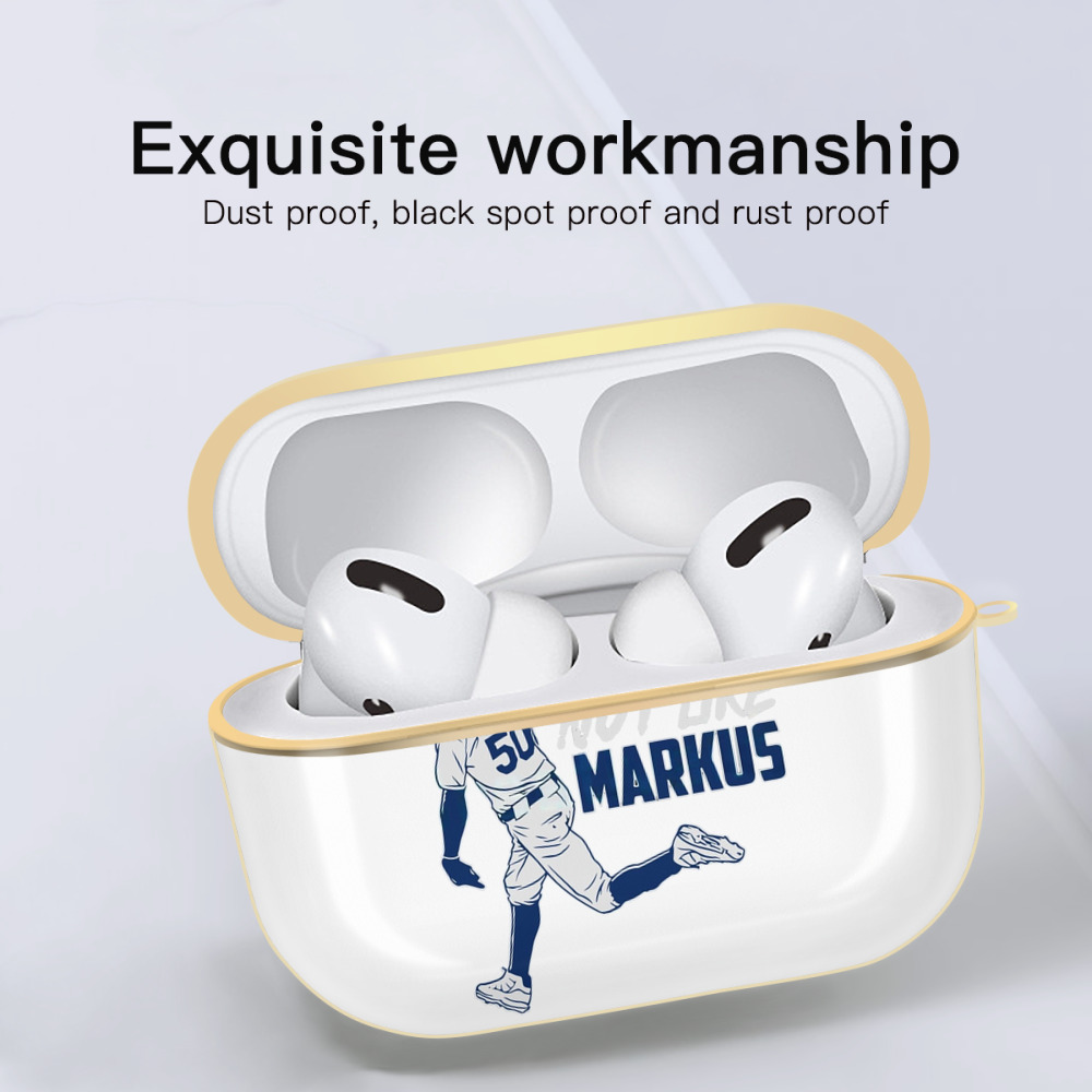  Luxury Gold AirPods Pro Case With Keychain, Flexible PC Material, Full Protection, Precise Cutouts, Anti-Fingerprint, Washable, Durable Design