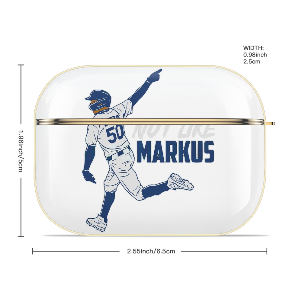  Luxury Gold AirPods Pro Case With Keychain, Flexible PC Material, Full Protection, Precise Cutouts, Anti-Fingerprint, Washable, Durable Design