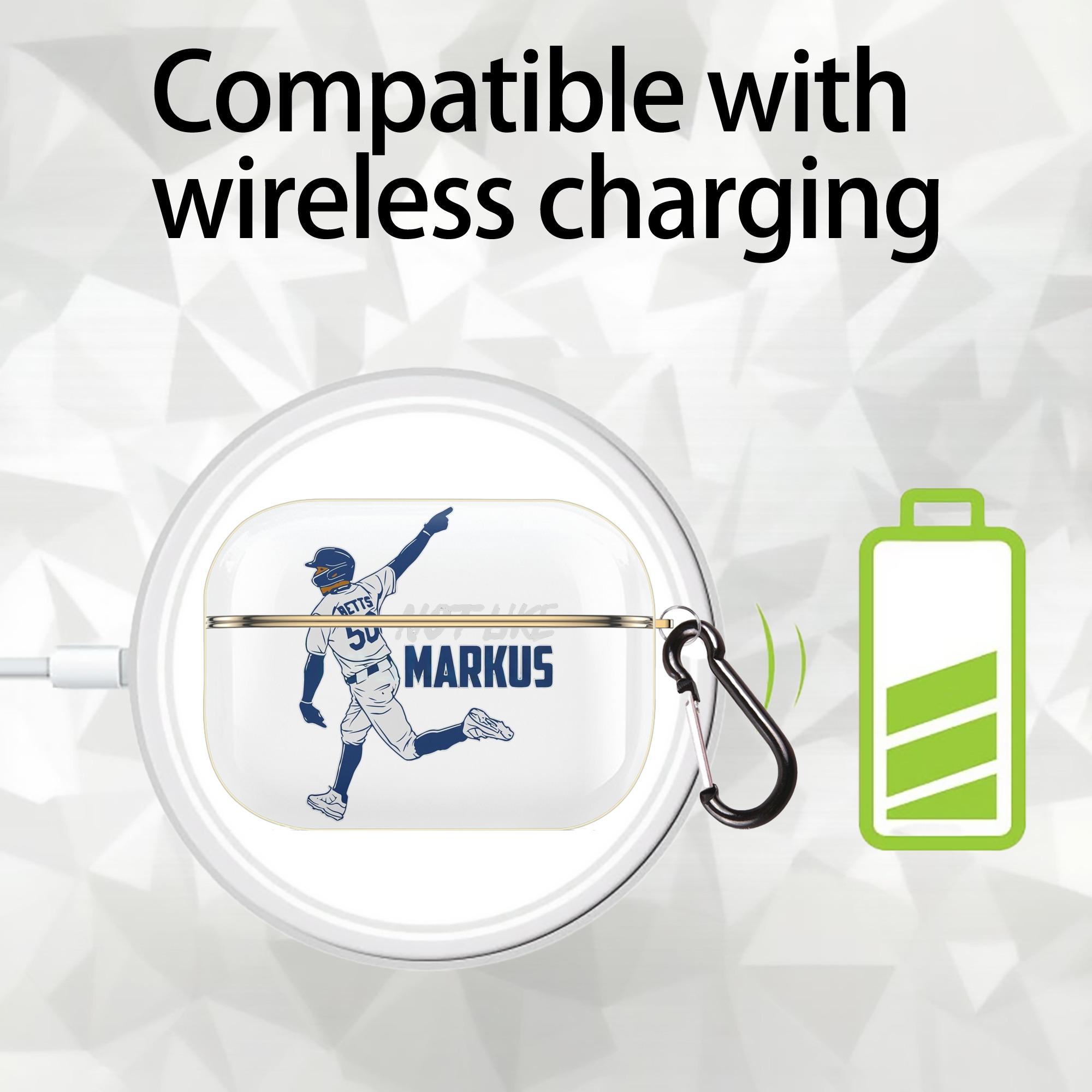  Luxury Gold AirPods Pro Case With Keychain, Flexible PC Material, Full Protection, Precise Cutouts, Anti-Fingerprint, Washable, Durable Design