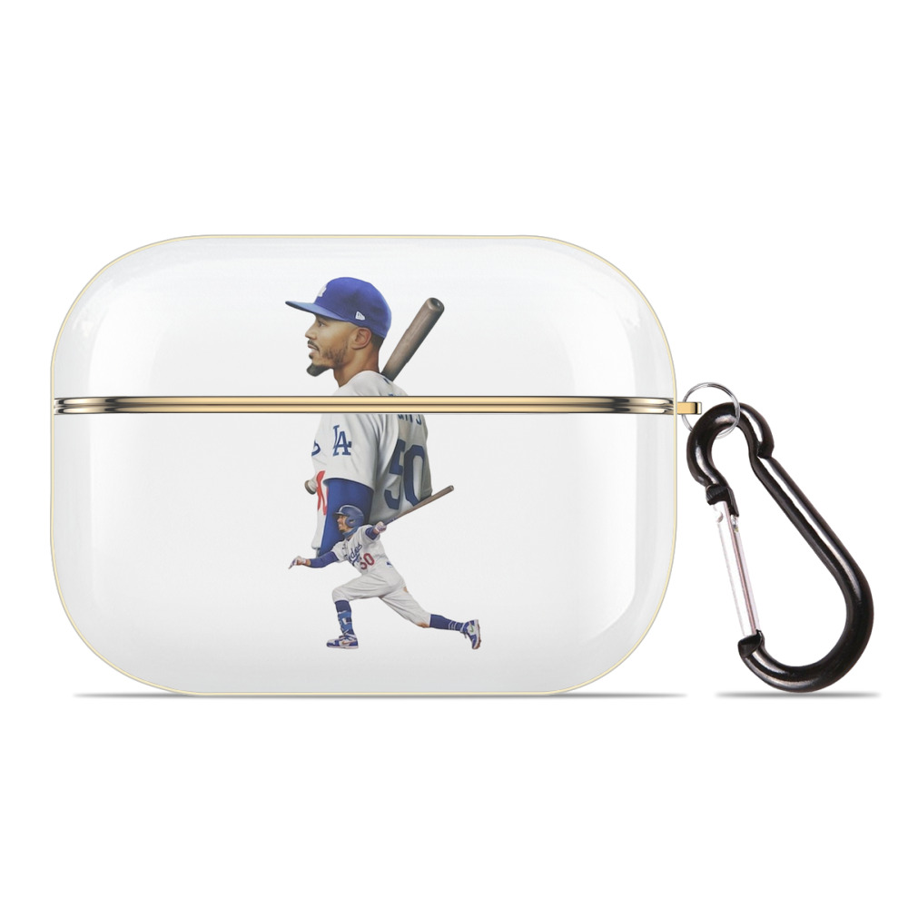  Luxury Gold AirPods Pro Case With Keychain, Flexible PC Material, Full Protection, Precise Cutouts, Anti-Fingerprint, Washable, Durable Design