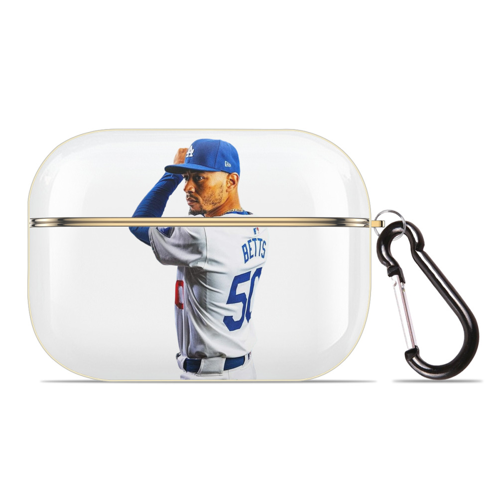  Luxury Gold AirPods Pro Case With Keychain, Flexible PC Material, Full Protection, Precise Cutouts, Anti-Fingerprint, Washable, Durable Design