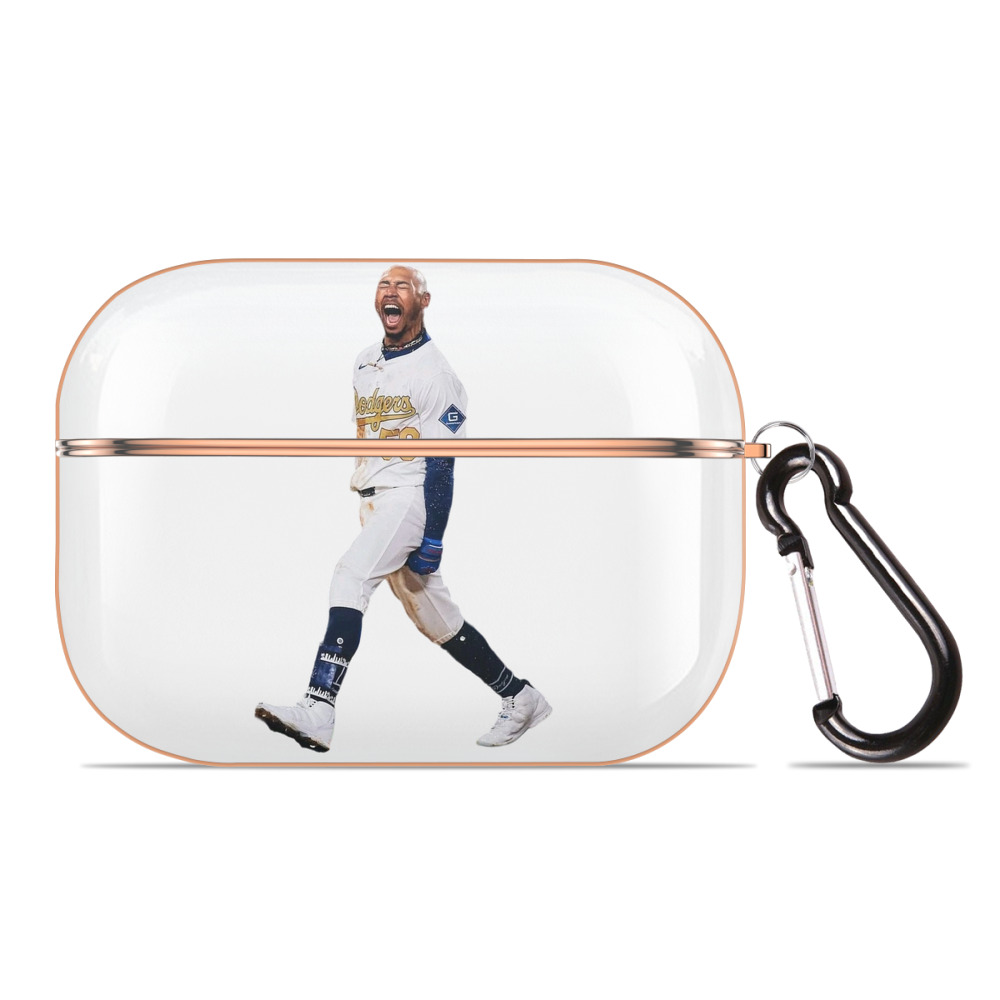  AirPods Pro Protective Case Rose Gold, Flexible PC Material, Precise Fit, Anti-Slip Cover, Full Protection, Fingerprint Resistant, Washable With Keychain