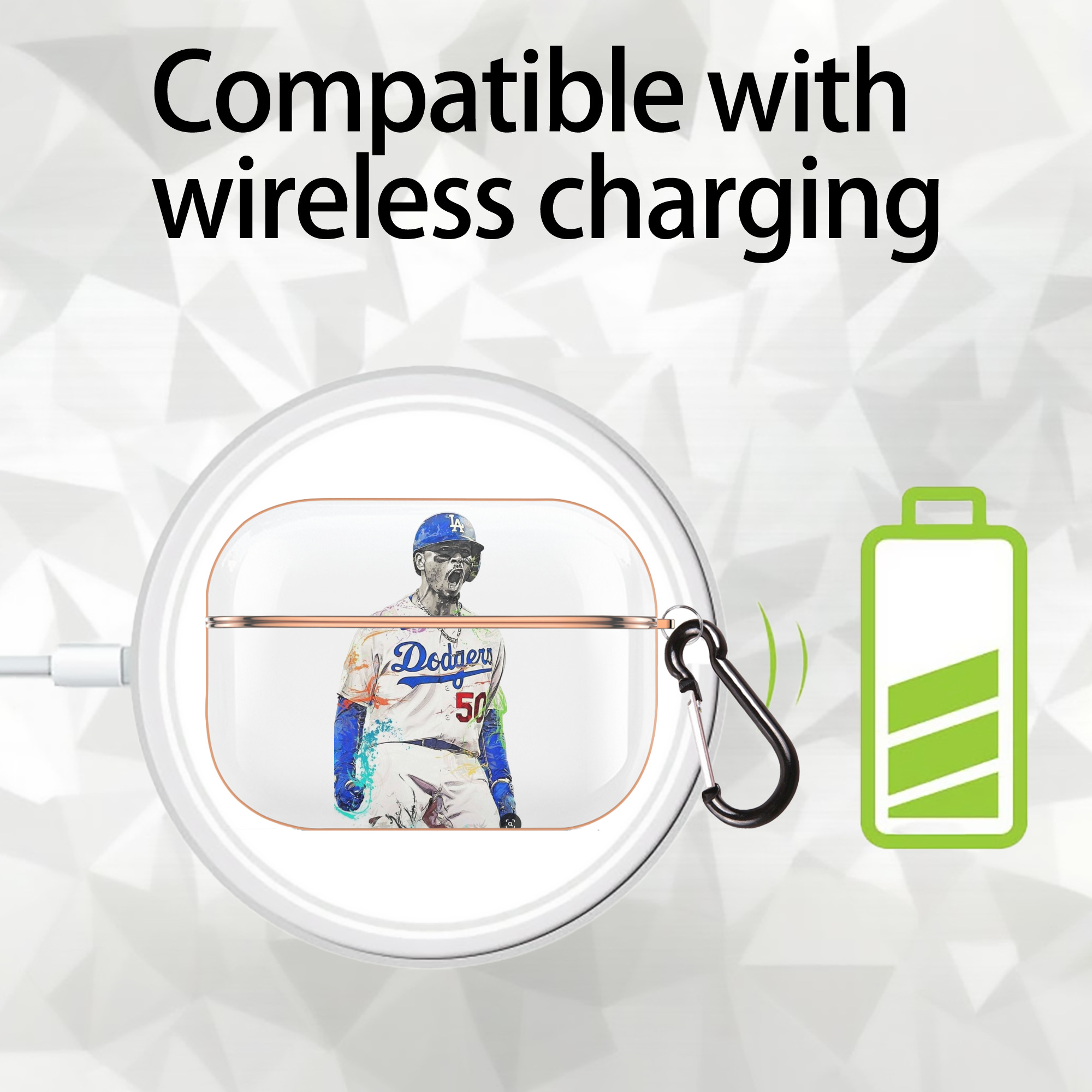  AirPods Pro Protective Case Rose Gold, Flexible PC Material, Precise Fit, Anti-Slip Cover, Full Protection, Fingerprint Resistant, Washable With Keychain