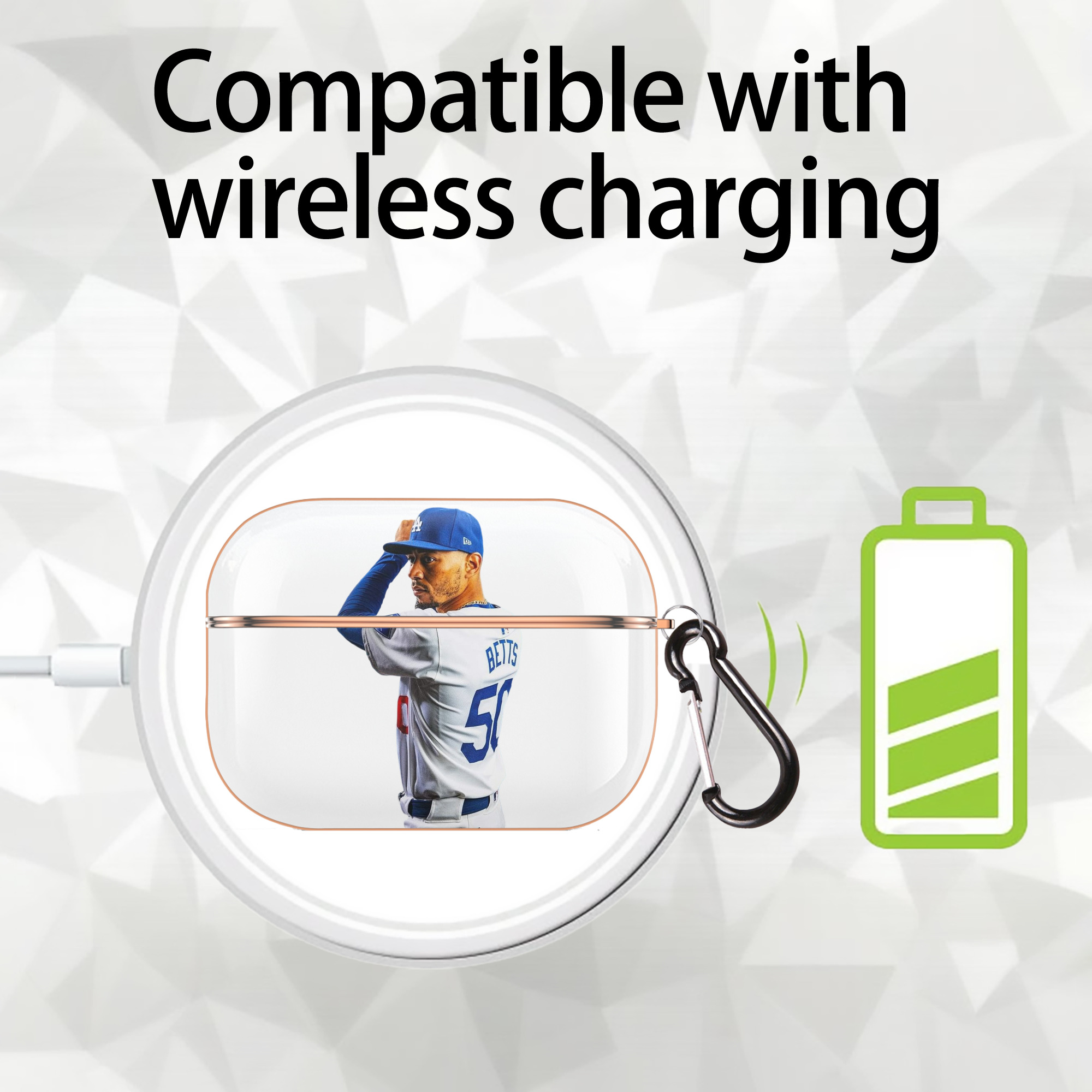  AirPods Pro Protective Case Rose Gold, Flexible PC Material, Precise Fit, Anti-Slip Cover, Full Protection, Fingerprint Resistant, Washable With Keychain