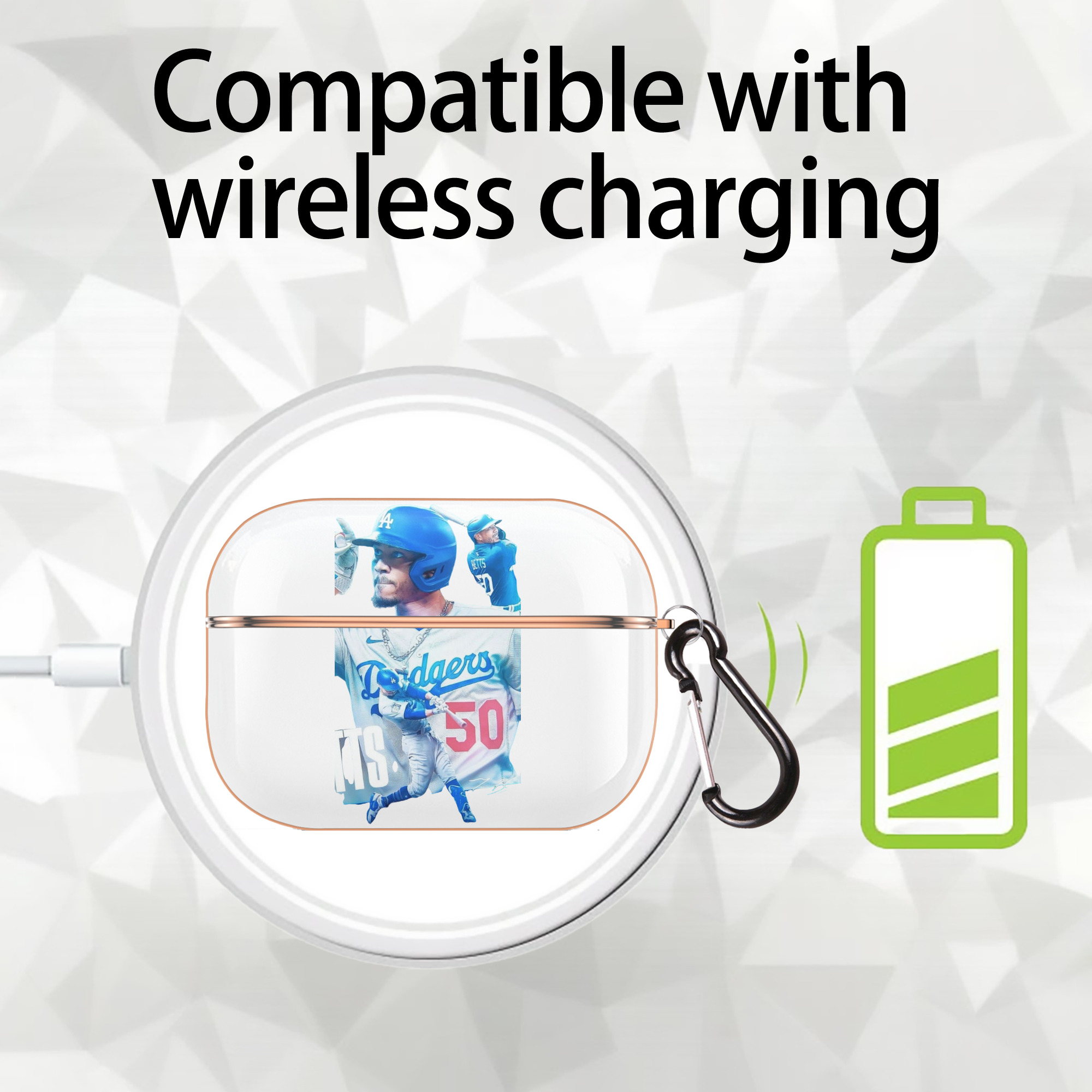  AirPods Pro Protective Case Rose Gold, Flexible PC Material, Precise Fit, Anti-Slip Cover, Full Protection, Fingerprint Resistant, Washable With Keychain