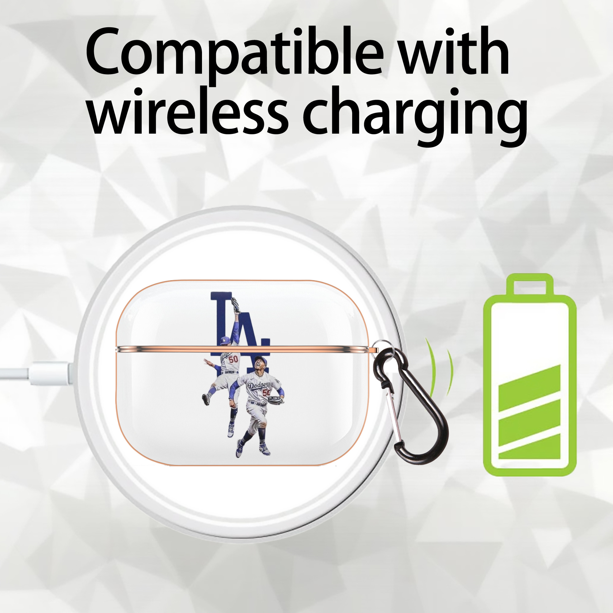  AirPods Pro Protective Case Rose Gold, Flexible PC Material, Precise Fit, Anti-Slip Cover, Full Protection, Fingerprint Resistant, Washable With Keychain