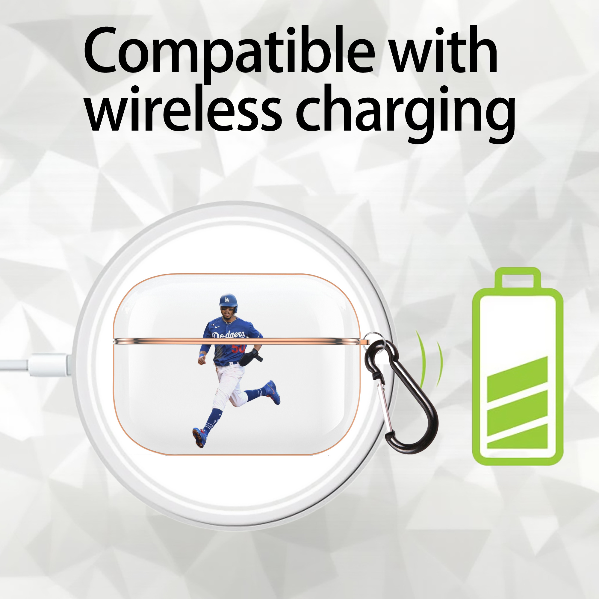  AirPods Pro Protective Case Rose Gold, Flexible PC Material, Precise Fit, Anti-Slip Cover, Full Protection, Fingerprint Resistant, Washable With Keychain