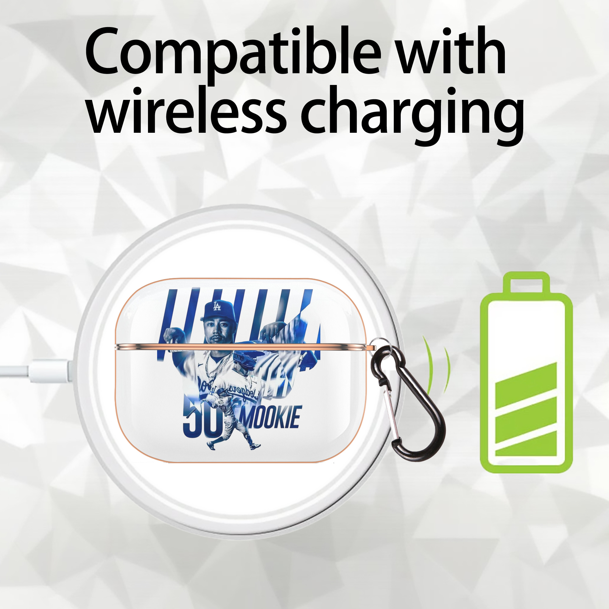  AirPods Pro Protective Case Rose Gold, Flexible PC Material, Precise Fit, Anti-Slip Cover, Full Protection, Fingerprint Resistant, Washable With Keychain