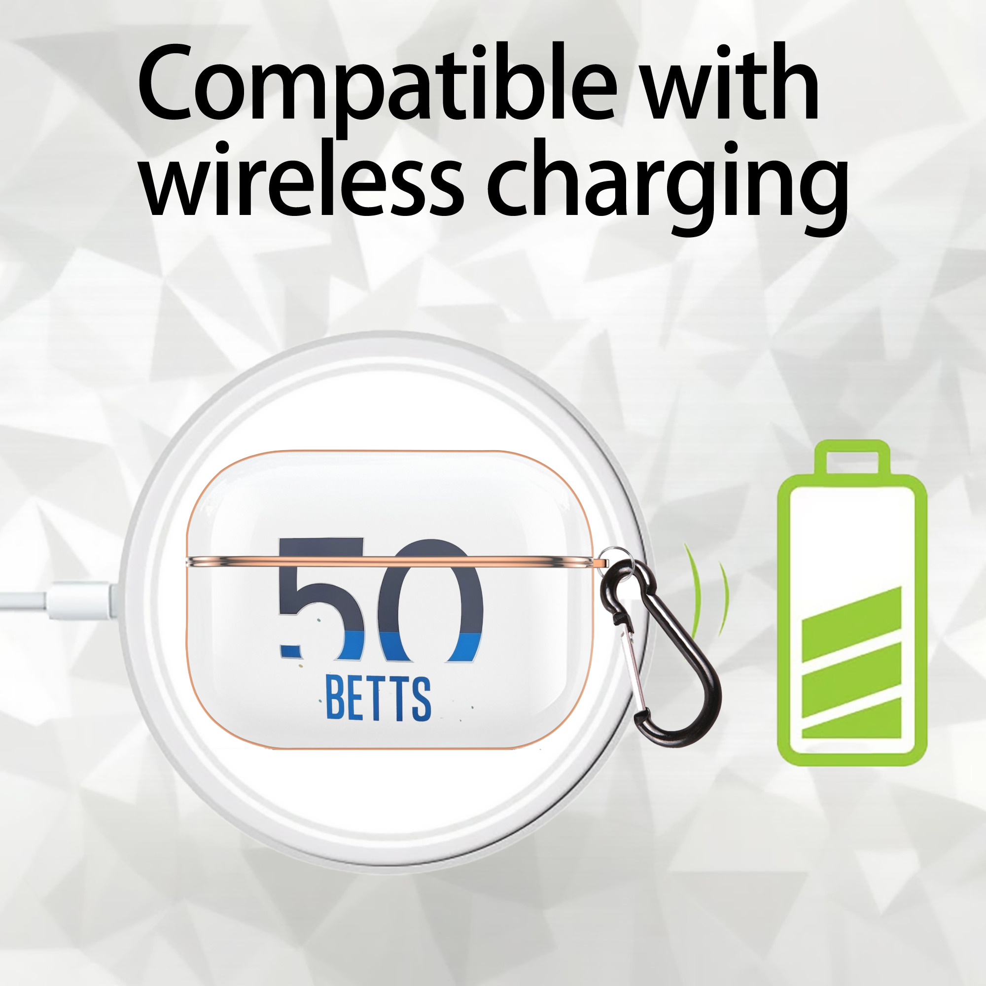  AirPods Pro Protective Case Rose Gold, Flexible PC Material, Precise Fit, Anti-Slip Cover, Full Protection, Fingerprint Resistant, Washable With Keychain