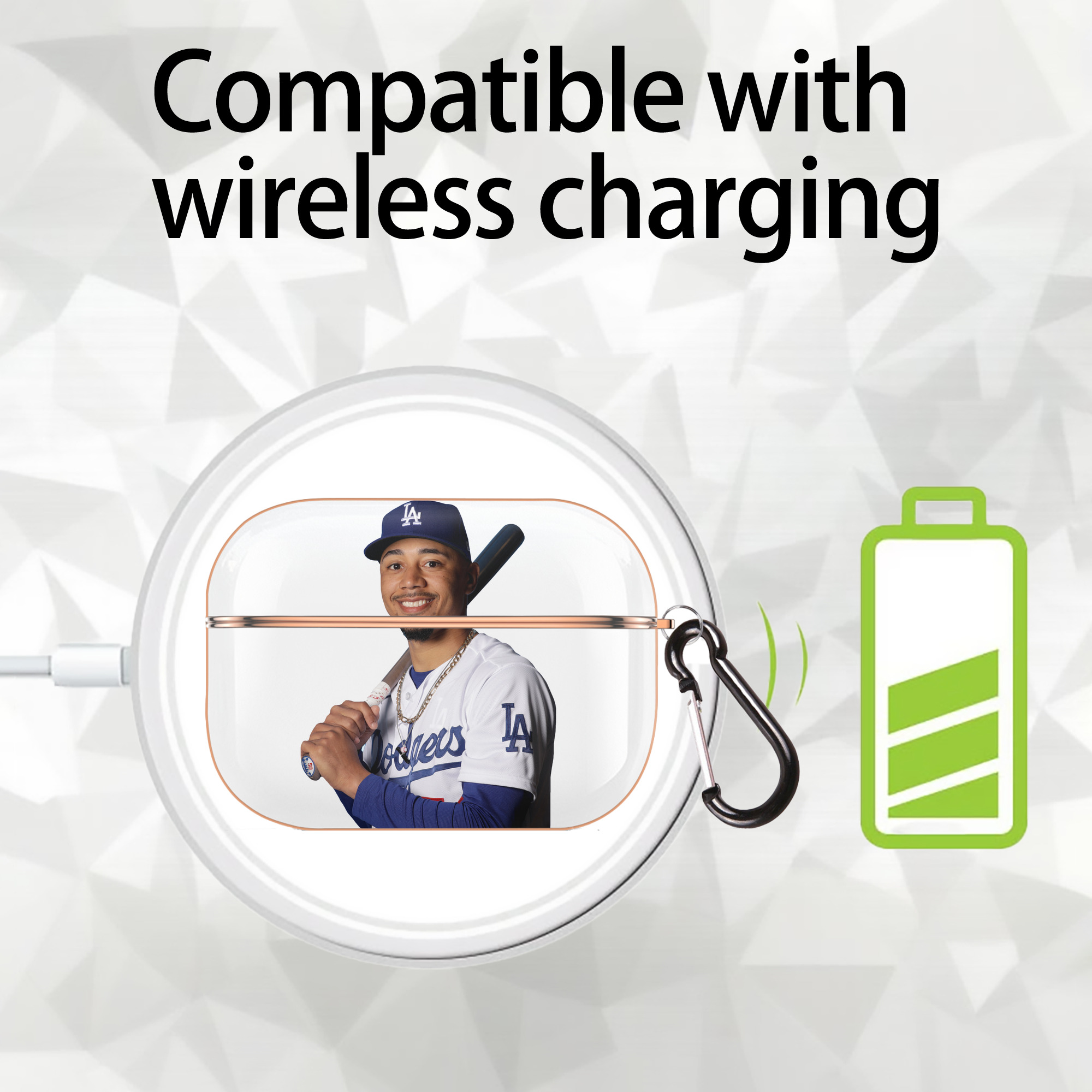  AirPods Pro Protective Case Rose Gold, Flexible PC Material, Precise Fit, Anti-Slip Cover, Full Protection, Fingerprint Resistant, Washable With Keychain