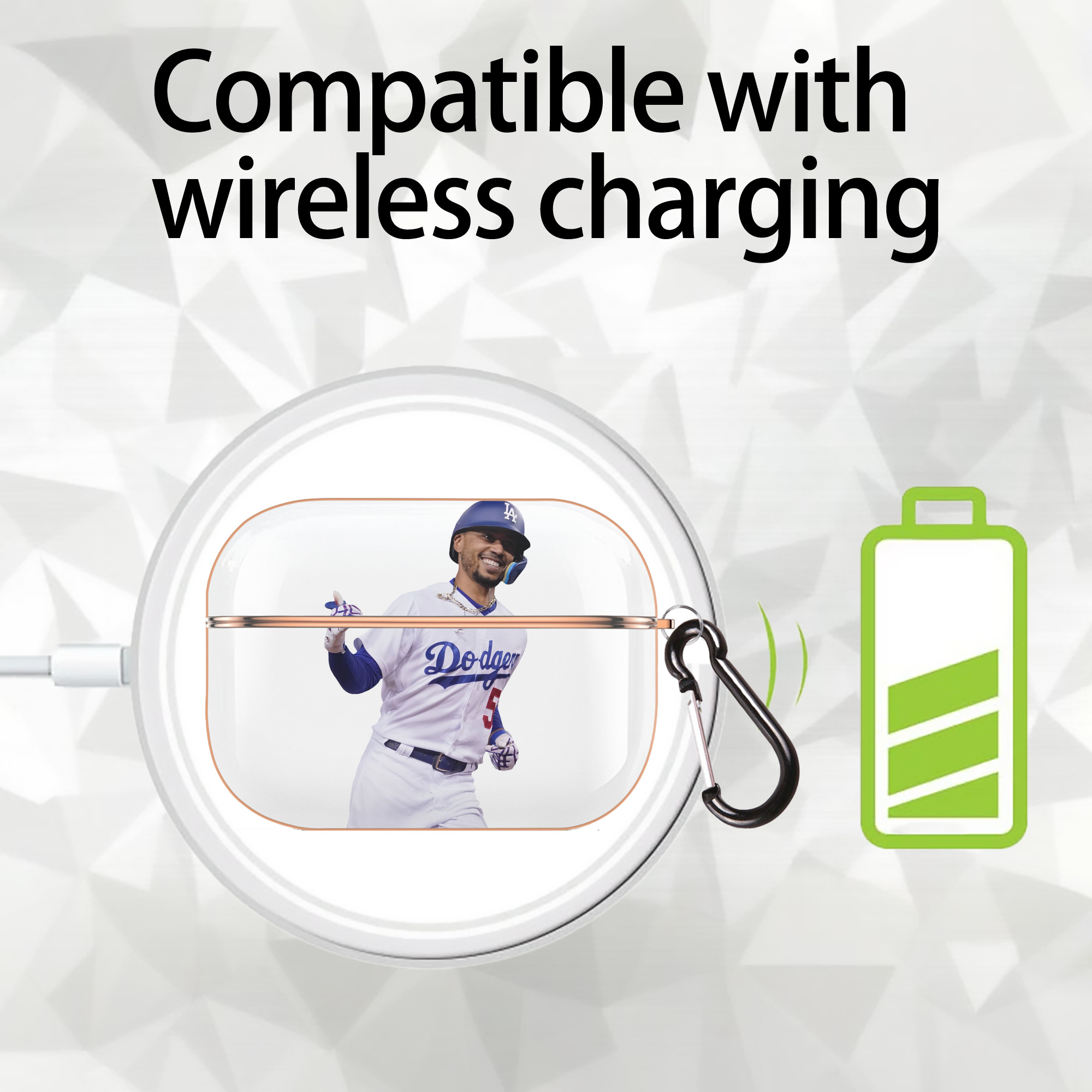  AirPods Pro Protective Case Rose Gold, Flexible PC Material, Precise Fit, Anti-Slip Cover, Full Protection, Fingerprint Resistant, Washable With Keychain