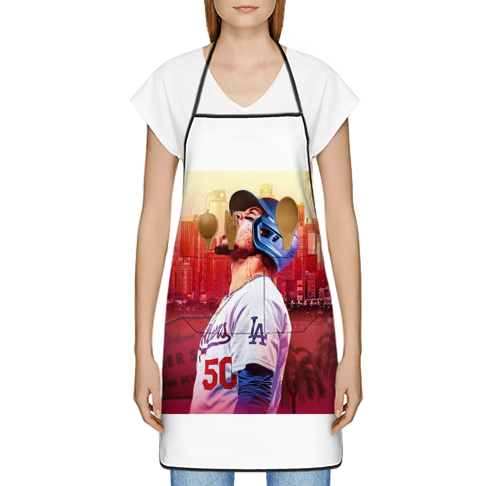  Stain-Resistant Polyester Apron With Pocket – Full Print, Waterproof, Anti-Wrinkle, Anti-Pilling – Ideal For Kitchen, BBQ, Restaurant, Salon & More