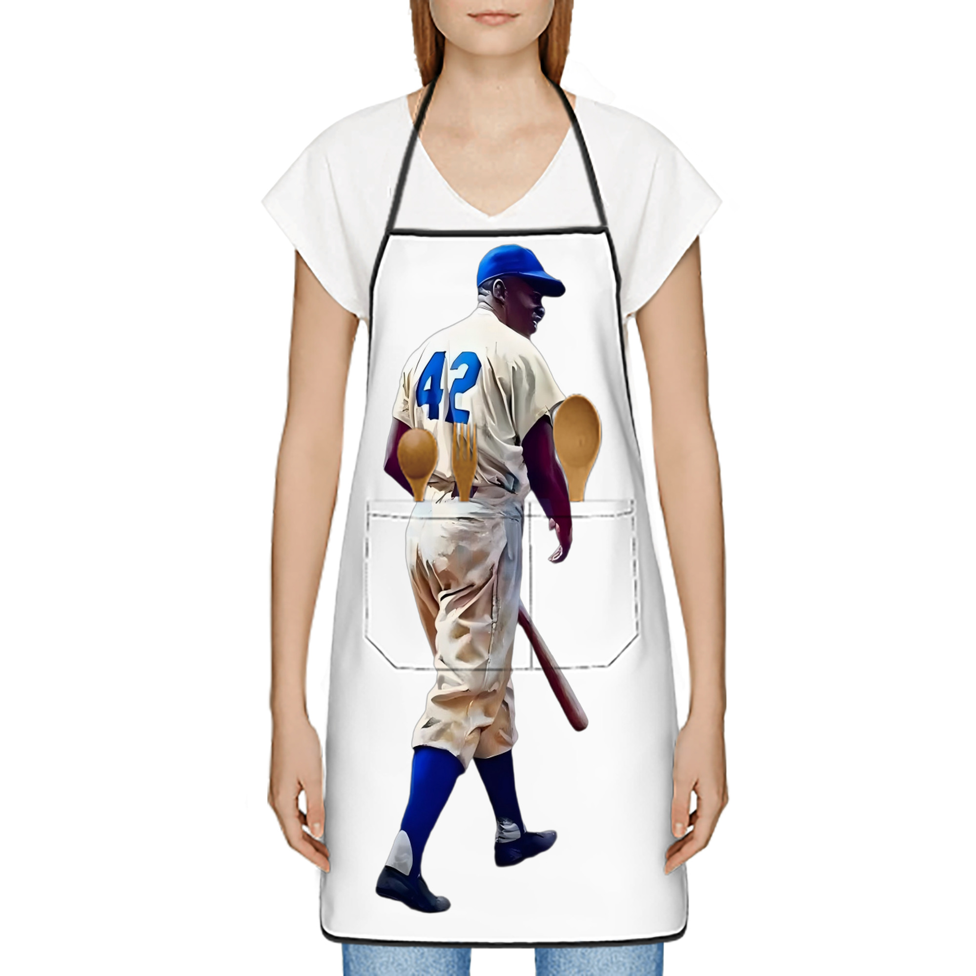  Stain-Resistant Polyester Apron With Pocket – Full Print, Waterproof, Anti-Wrinkle, Anti-Pilling – Ideal For Kitchen, BBQ, Restaurant, Salon & More