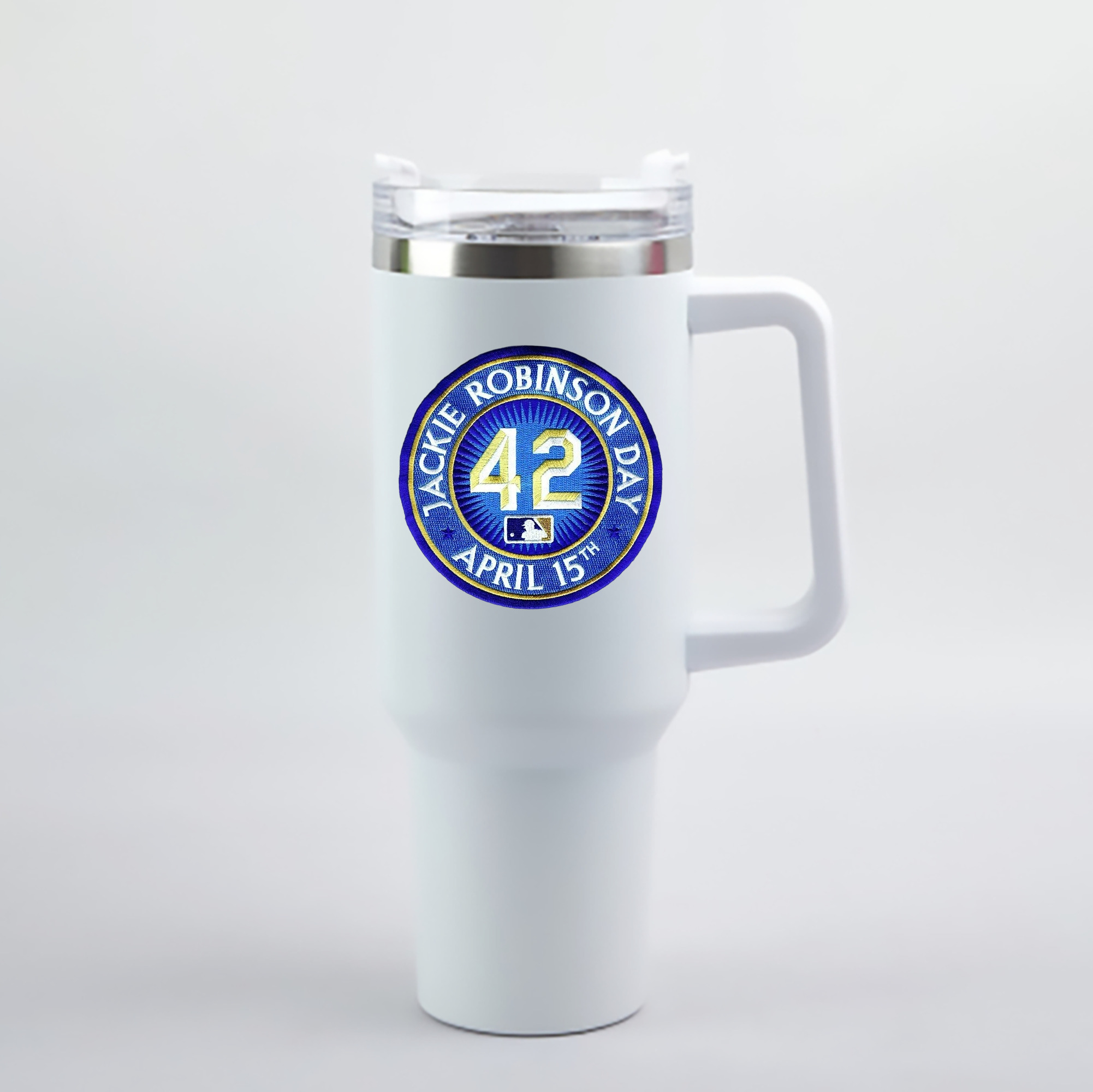  40oz Handle Car Cup With Crystal Sticker Design – Durable Stainless Steel Travel Mug With Reusable Straw – Double Wall Insulated