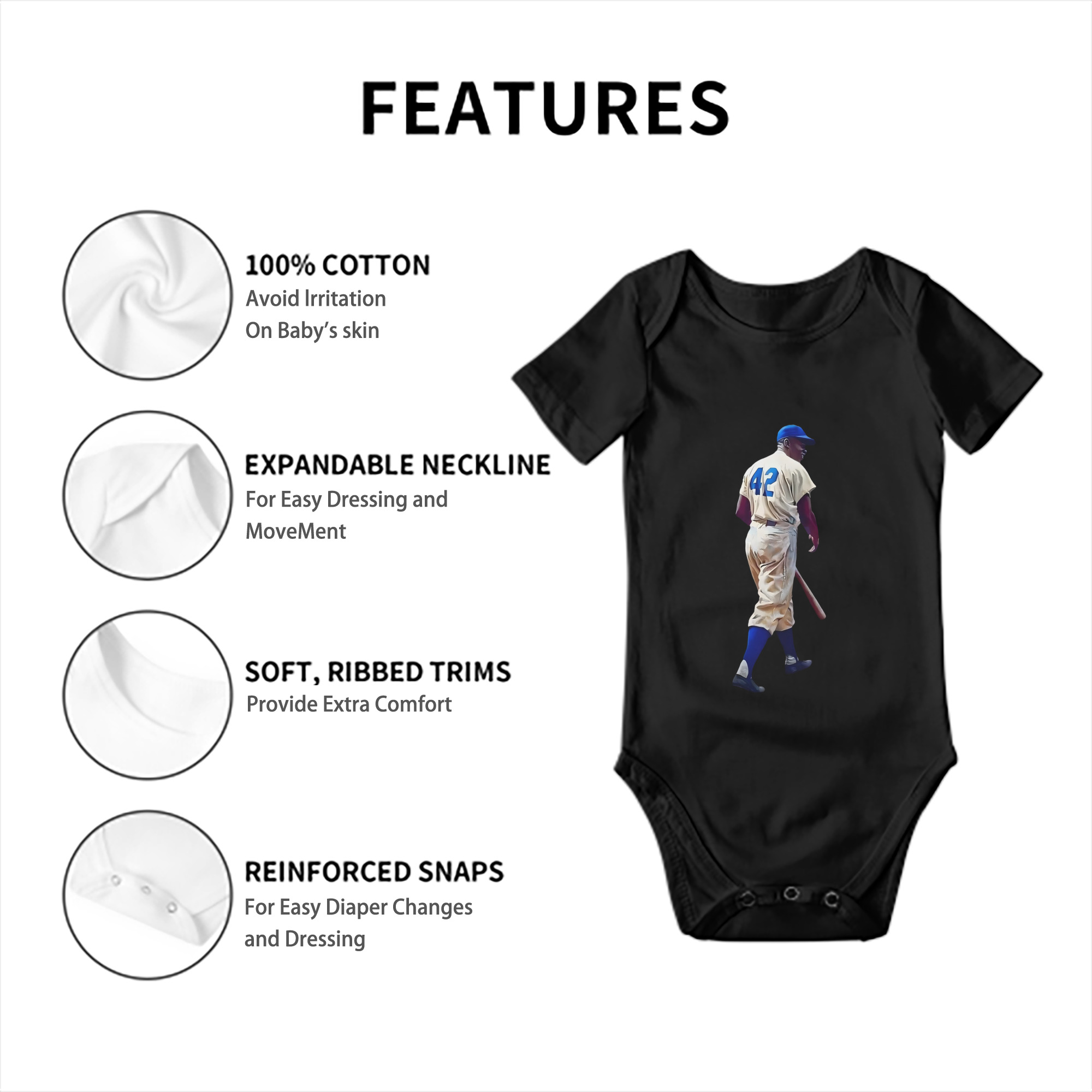  Baby Short Sleeve Romper – 100% Cotton Soft & Breathable Digital Print Onesie With Easy Snap Closure And Envelope Shoulder – Comfortable For Daily Wear & Travel