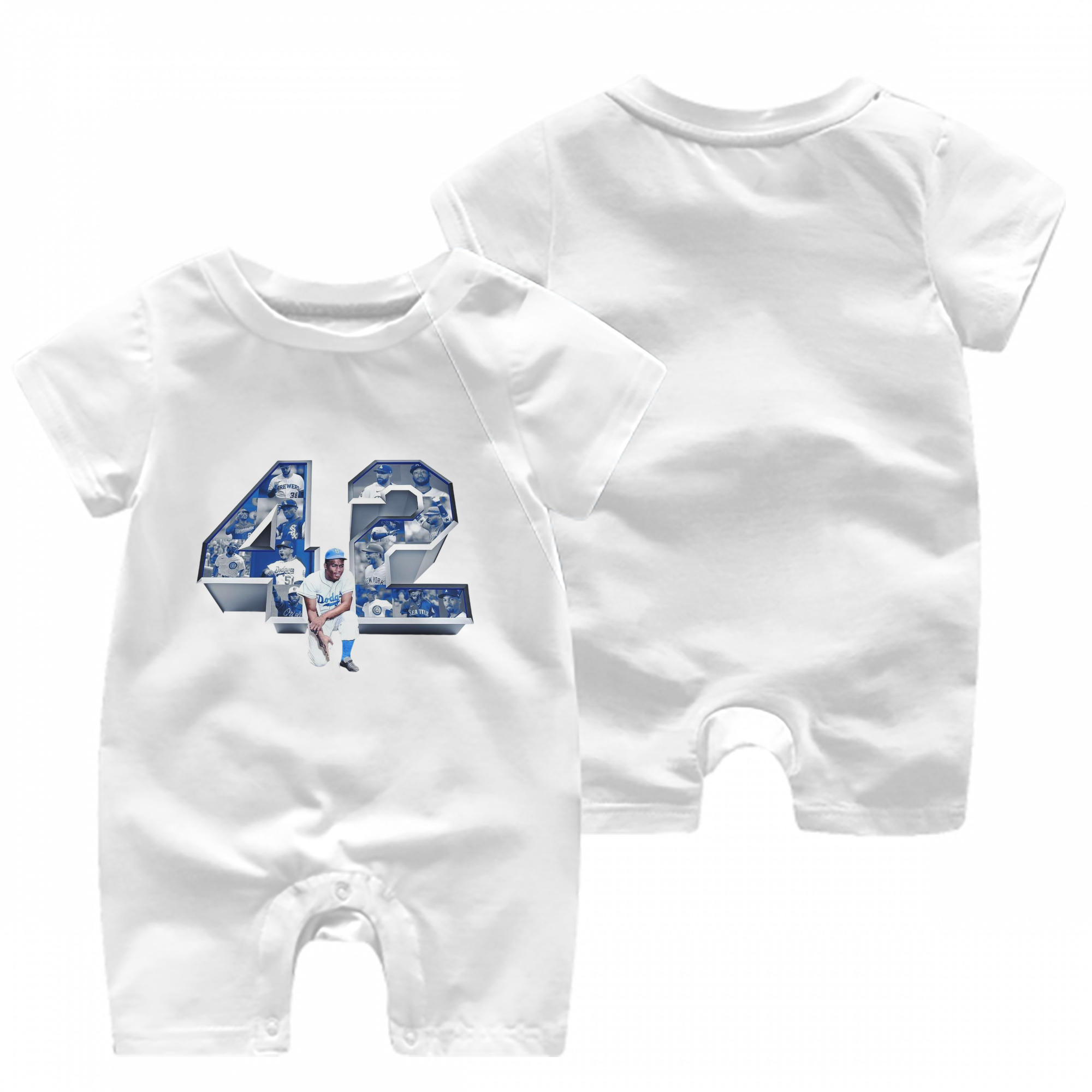  Baby Short Sleeve Onesie – 100% Cotton Soft & Breathable Digital Print Romper – Double-Sided Print, Snap Closure For Easy Diaper Changes – Comfortable For Boys & Girls