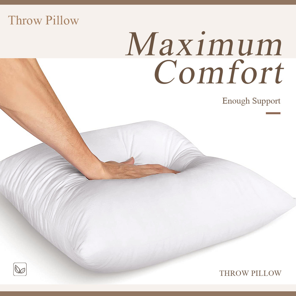  Soft Polyester Pillow Cover With Insert – Double-Sided Design, Invisible Zipper, Durable & Breathable – Easy Care Cushion Set