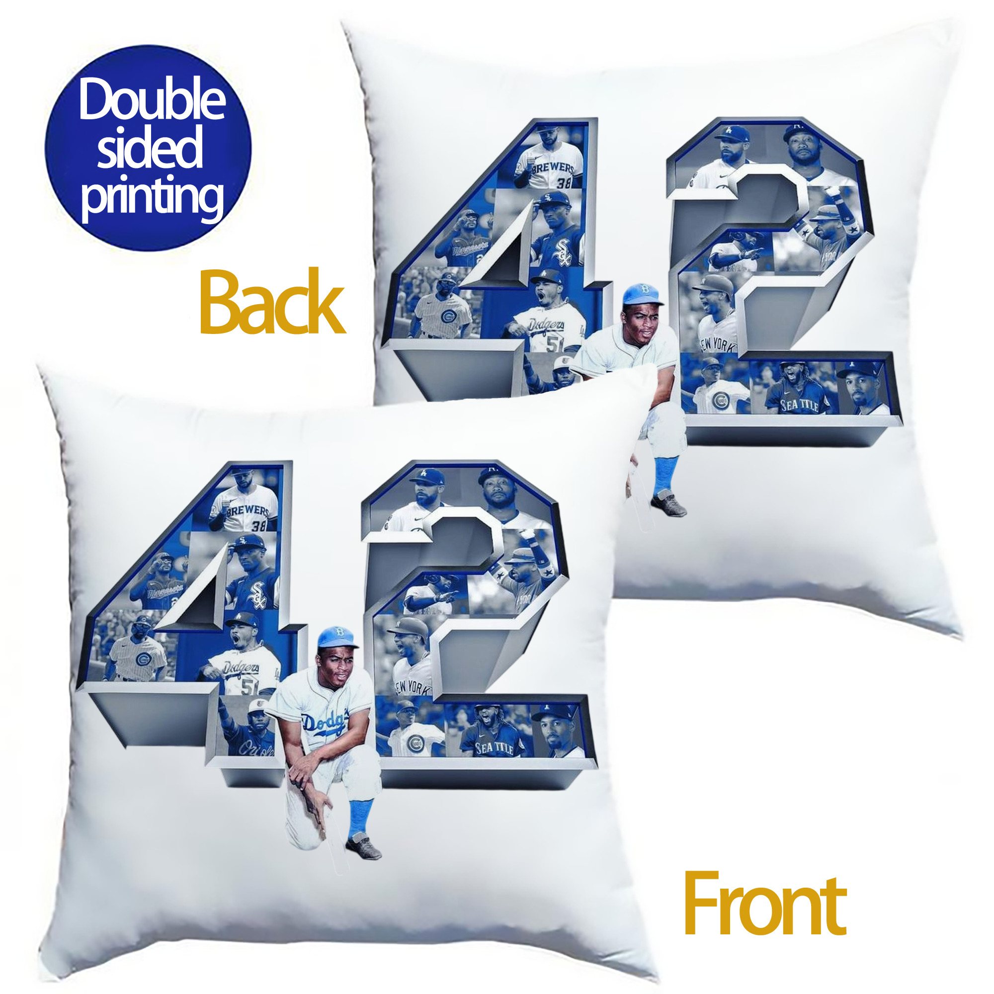  Soft Polyester Pillow Cover With Insert – Double-Sided Design, Invisible Zipper, Durable & Breathable – Easy Care Cushion Set