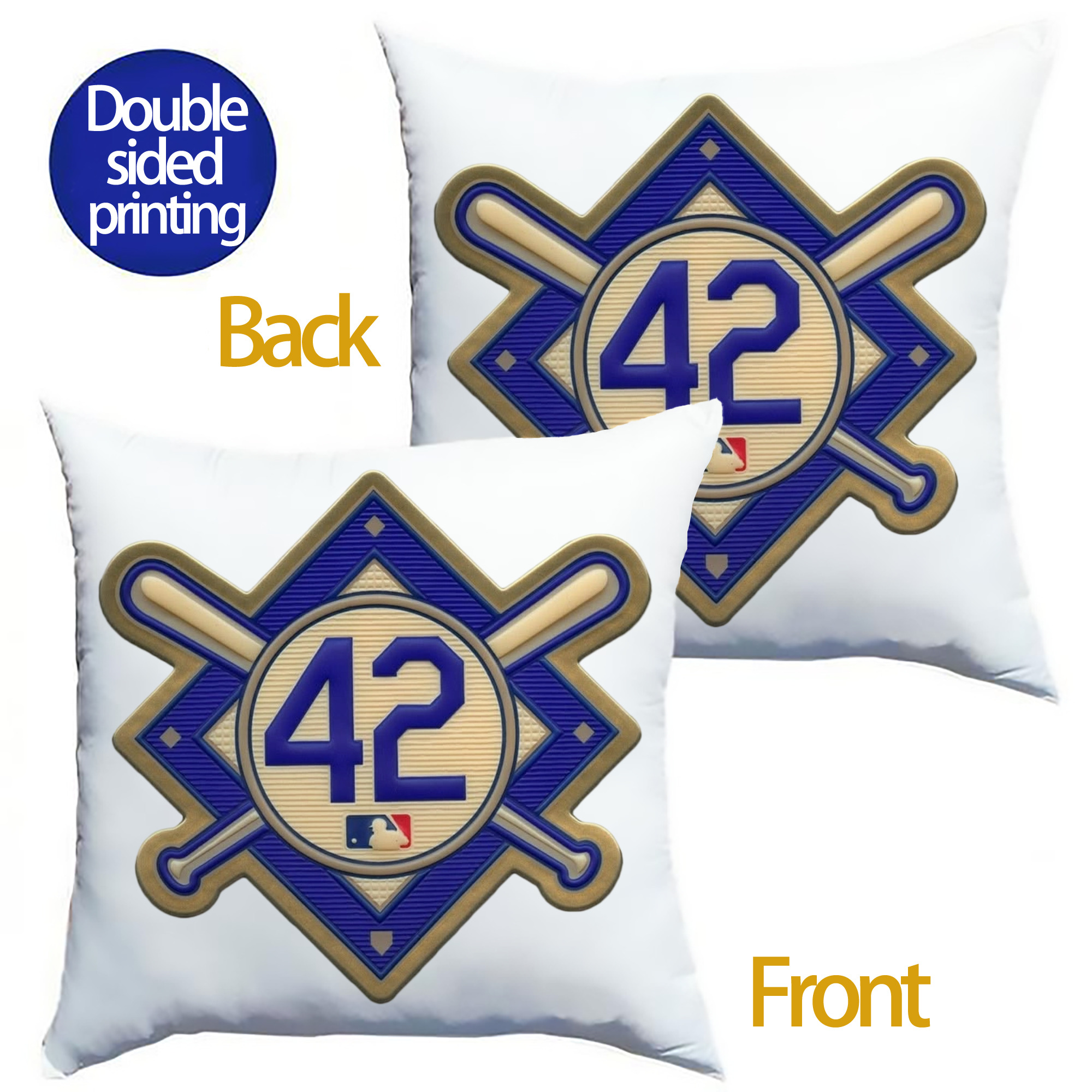  Soft Polyester Pillow Cover With Insert – Double-Sided Design, Invisible Zipper, Durable & Breathable – Easy Care Cushion Set