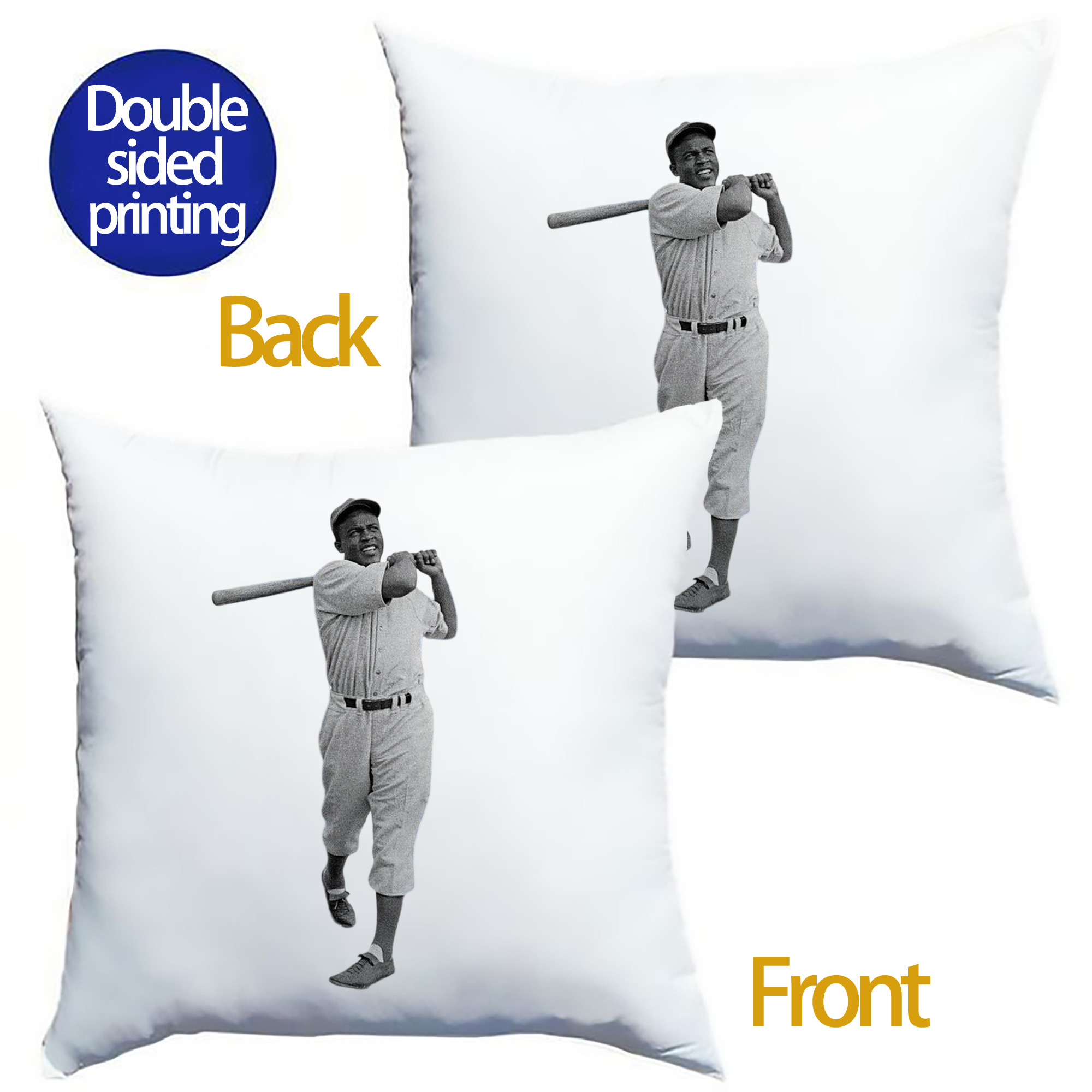  Soft Polyester Pillow Cover With Insert – Double-Sided Design, Invisible Zipper, Durable & Breathable – Easy Care Cushion Set
