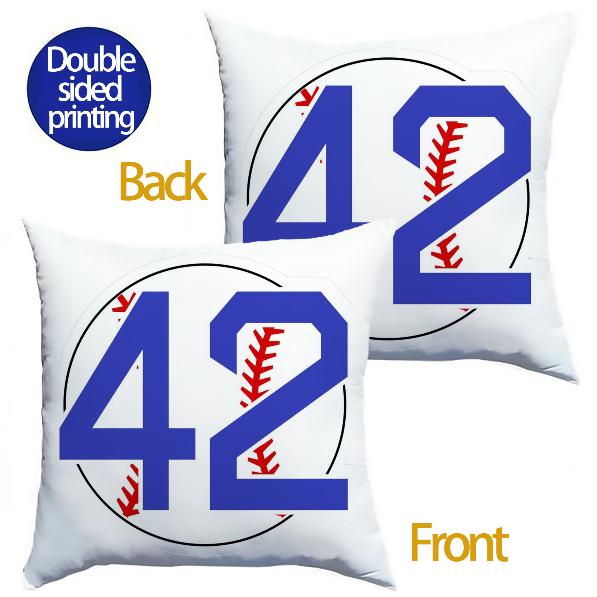  Soft Polyester Pillow Cover With Insert – Double-Sided Design, Invisible Zipper, Durable & Breathable – Easy Care Cushion Set