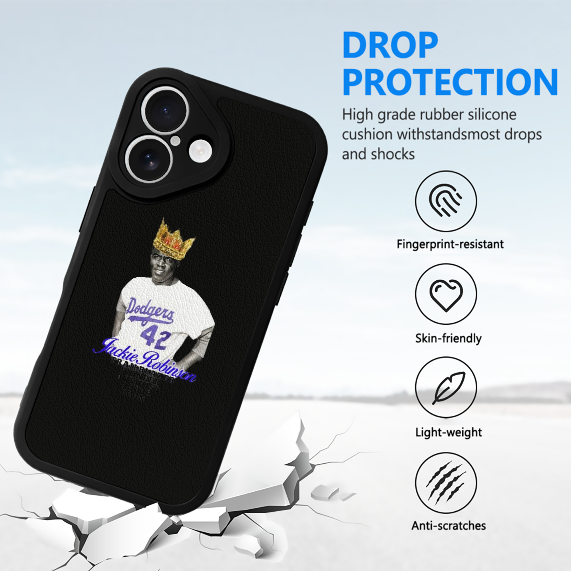  IPhone 16 Silicone Leather Case – UV Print, Lambskin Texture – Perfect Fit, Wireless Charging Compatible, Scratch Resistant, Precise Cutouts – Stylish Protection For IPhone 16