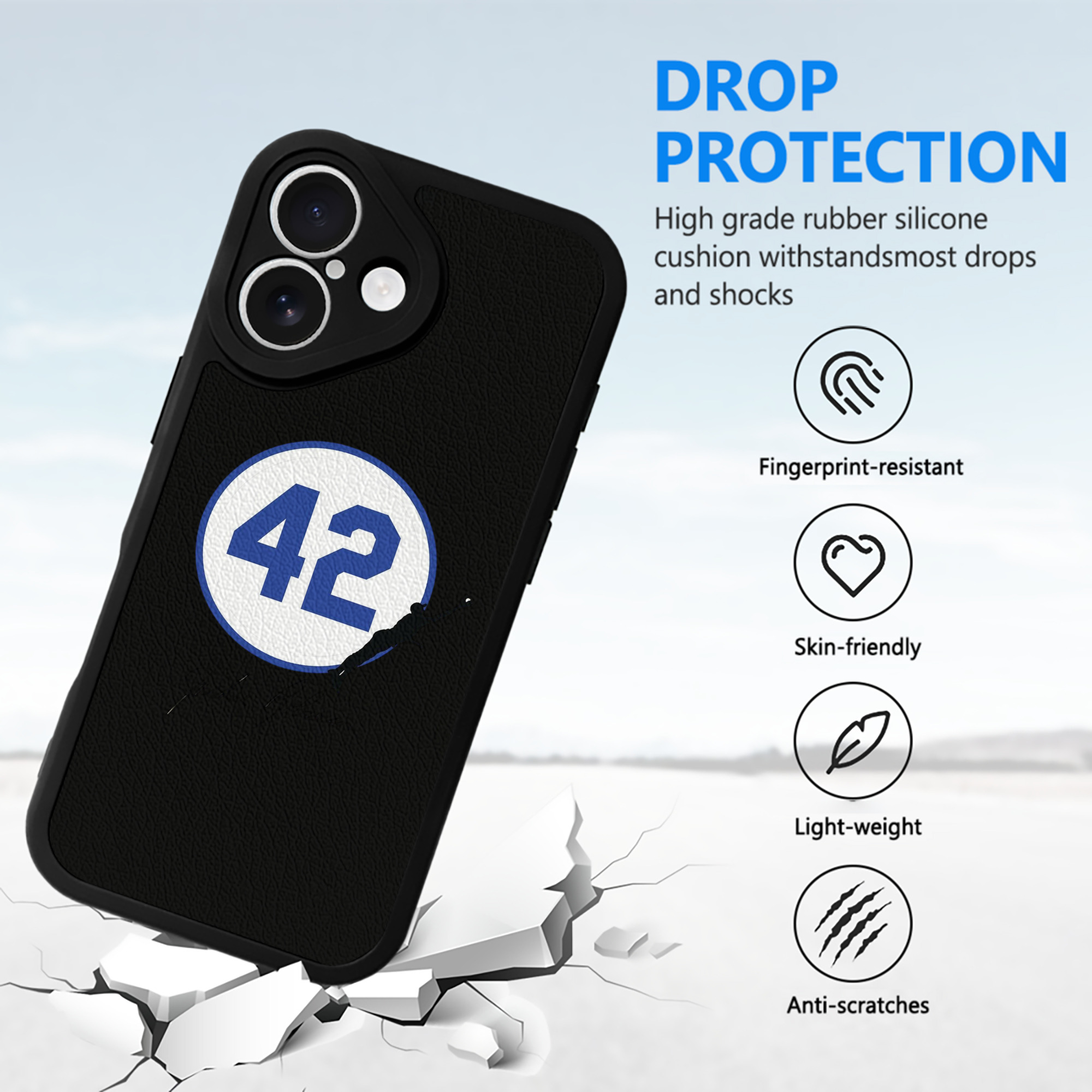  IPhone 16 Silicone Leather Case – UV Print, Lambskin Texture – Perfect Fit, Wireless Charging Compatible, Scratch Resistant, Precise Cutouts – Stylish Protection For IPhone 16