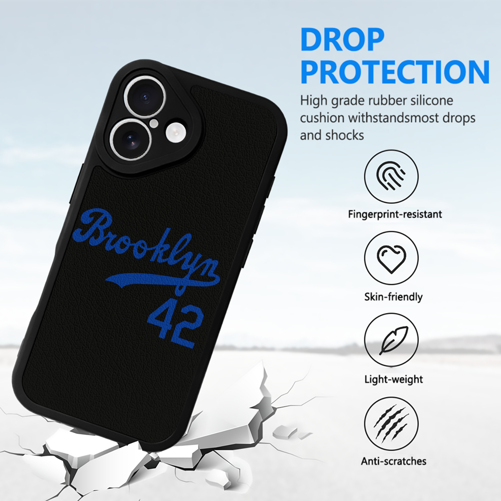  IPhone 16 Silicone Leather Case – UV Print, Lambskin Texture – Perfect Fit, Wireless Charging Compatible, Scratch Resistant, Precise Cutouts – Stylish Protection For IPhone 16