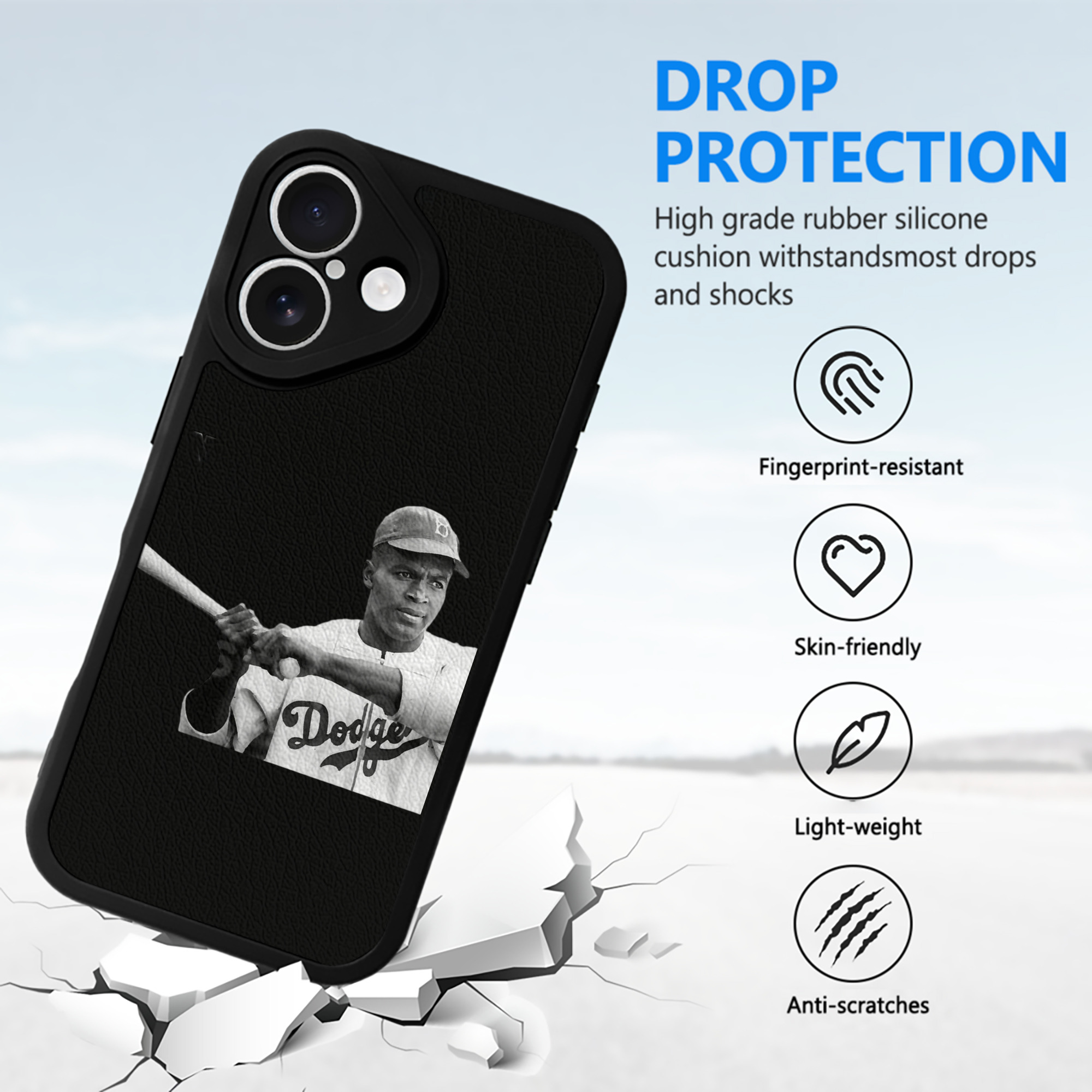  IPhone 16 Silicone Leather Case – UV Print, Lambskin Texture – Perfect Fit, Wireless Charging Compatible, Scratch Resistant, Precise Cutouts – Stylish Protection For IPhone 16