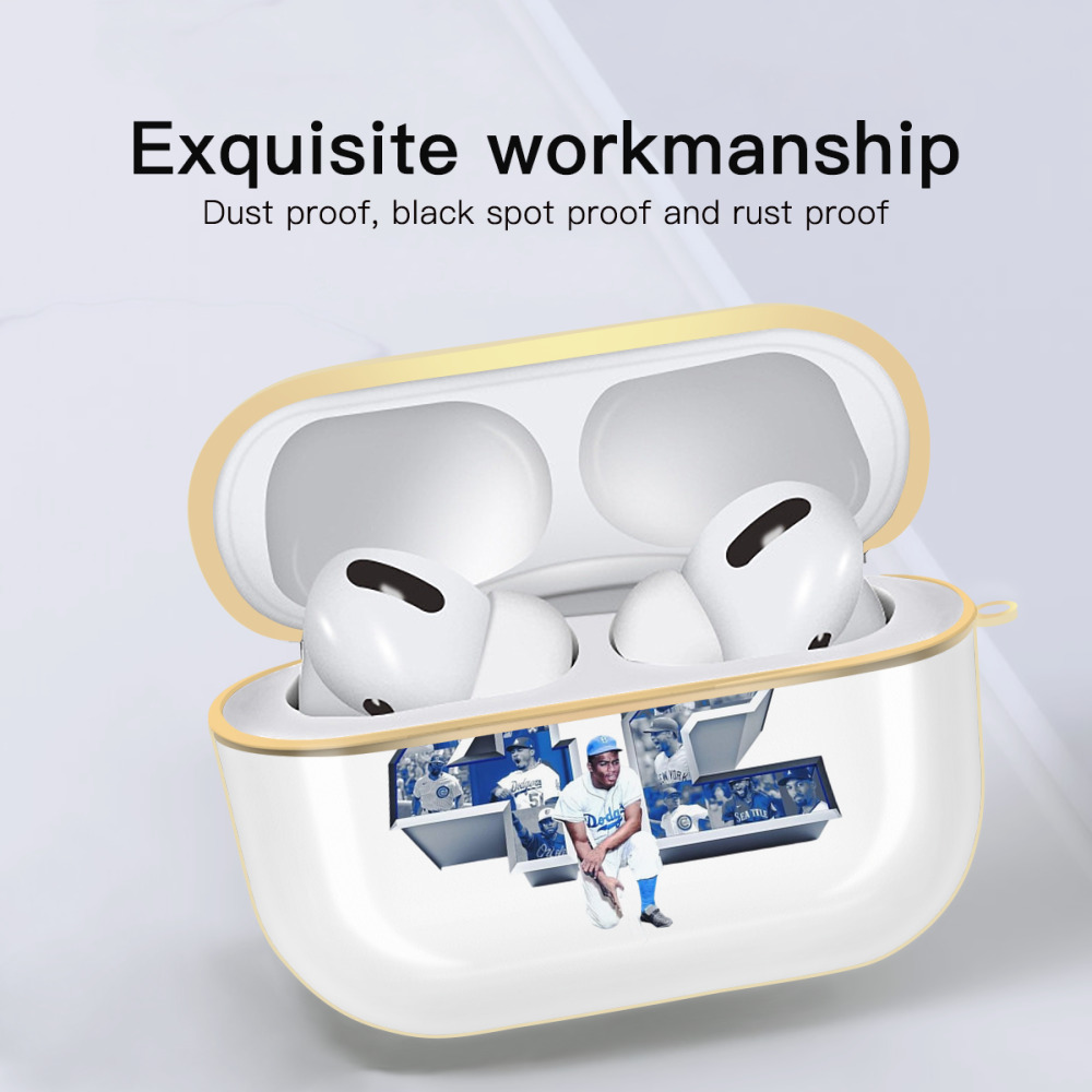  Luxury Gold AirPods Pro Case With Keychain, Flexible PC Material, Full Protection, Precise Cutouts, Anti-Fingerprint, Washable, Durable Design