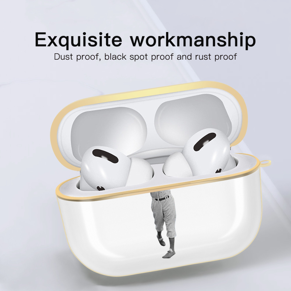  Luxury Gold AirPods Pro Case With Keychain, Flexible PC Material, Full Protection, Precise Cutouts, Anti-Fingerprint, Washable, Durable Design