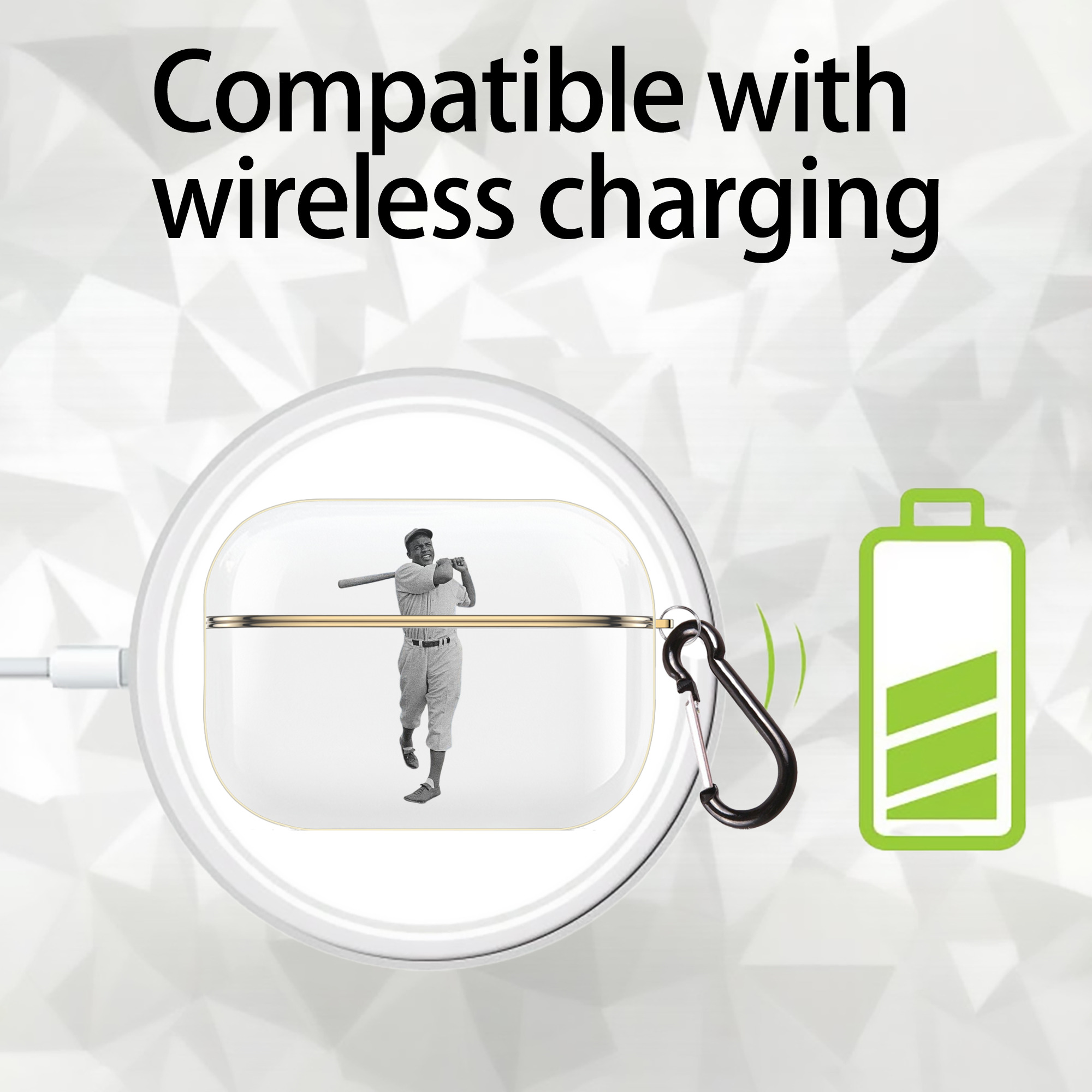  Luxury Gold AirPods Pro Case With Keychain, Flexible PC Material, Full Protection, Precise Cutouts, Anti-Fingerprint, Washable, Durable Design