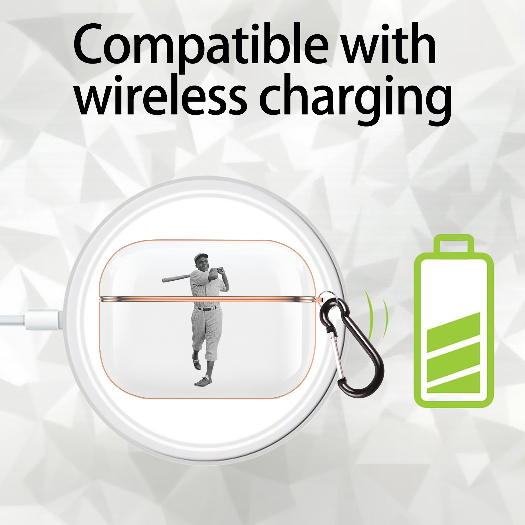  AirPods Pro Protective Case Rose Gold, Flexible PC Material, Precise Fit, Anti-Slip Cover, Full Protection, Fingerprint Resistant, Washable With Keychain