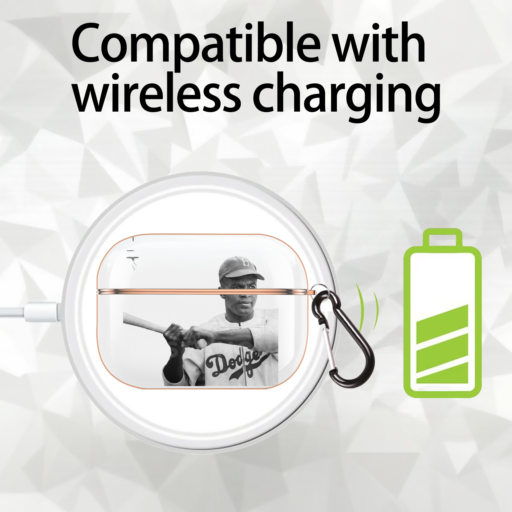  AirPods Pro Protective Case Rose Gold, Flexible PC Material, Precise Fit, Anti-Slip Cover, Full Protection, Fingerprint Resistant, Washable With Keychain