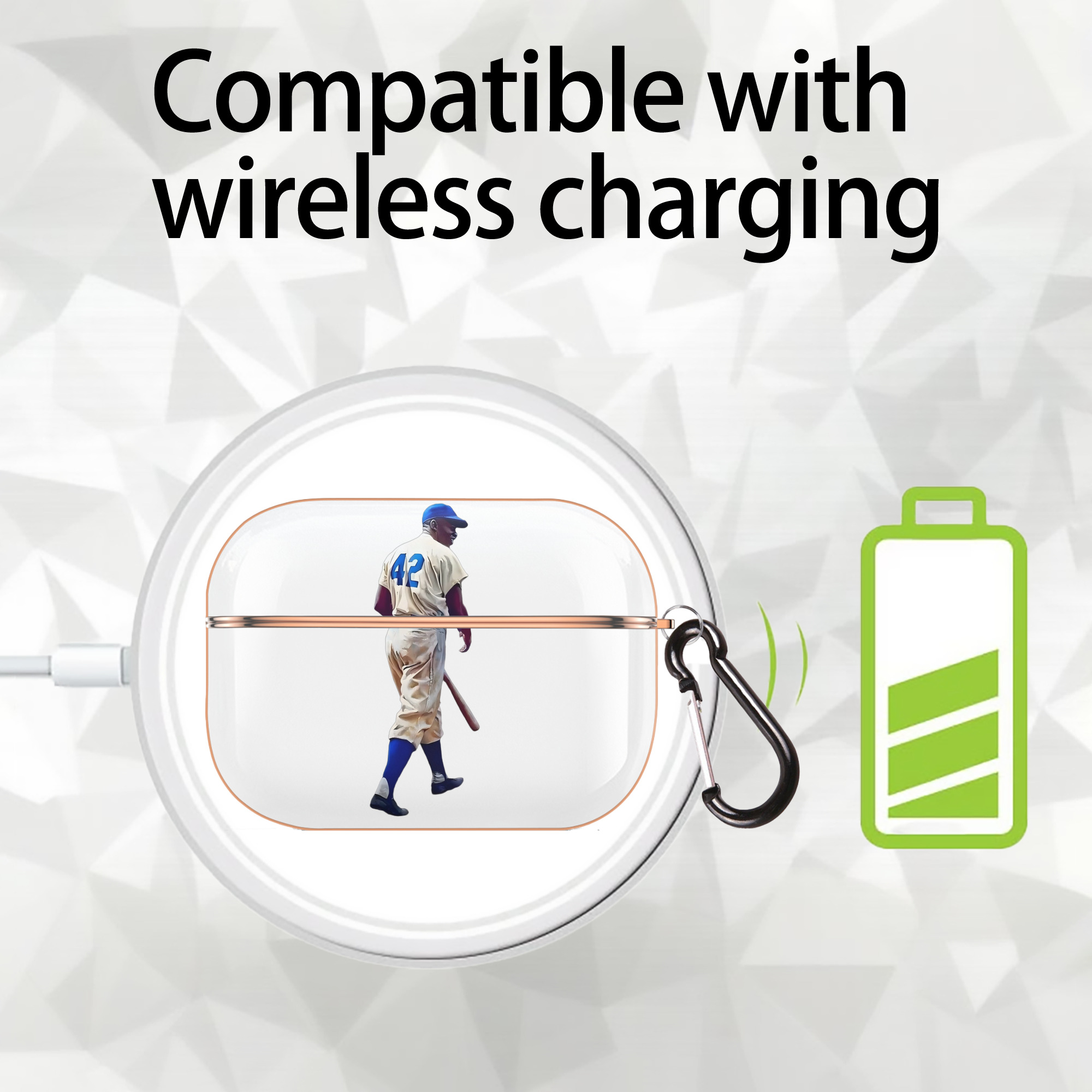  AirPods Pro Protective Case Rose Gold, Flexible PC Material, Precise Fit, Anti-Slip Cover, Full Protection, Fingerprint Resistant, Washable With Keychain